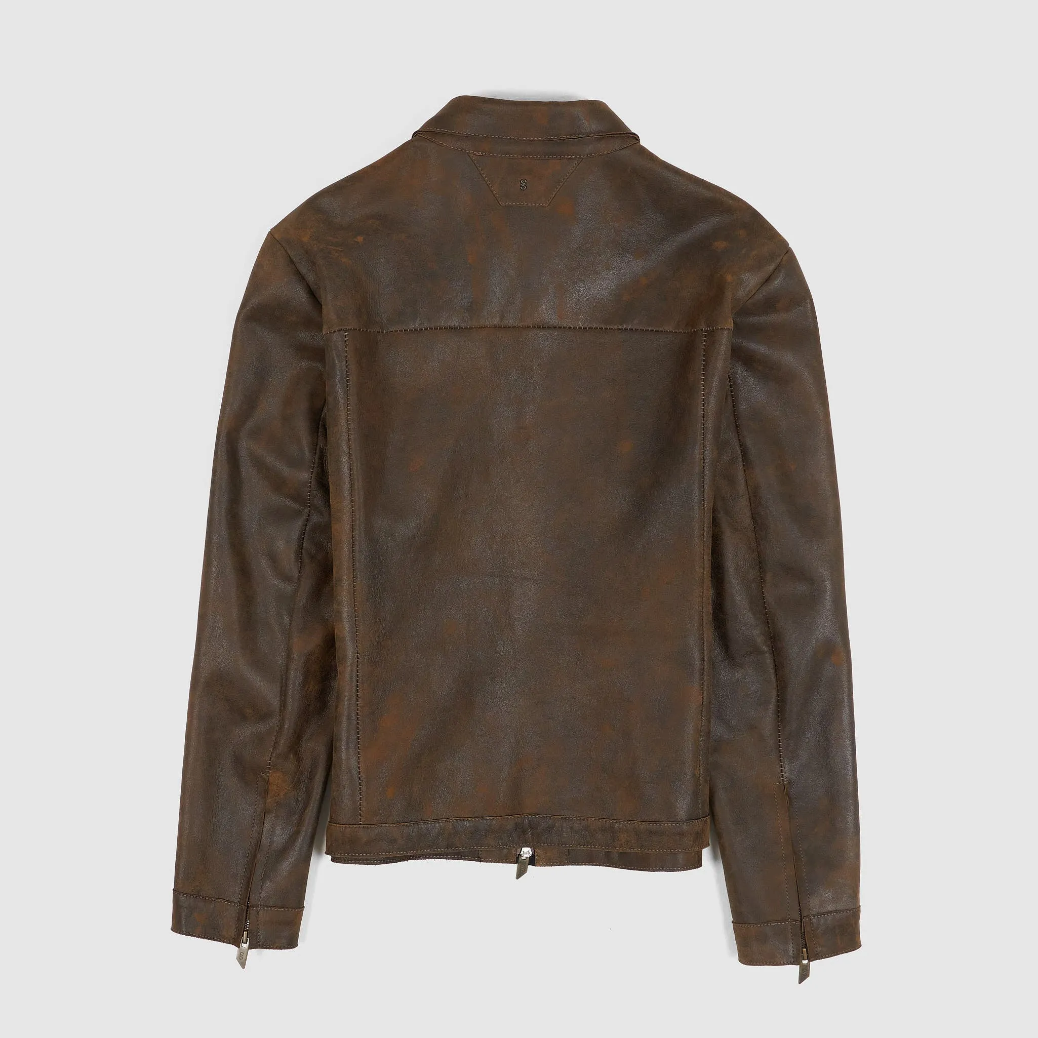 Salvatore Santoro Zip Up Leather Overshirt Jacket sold by DeeCee style product image thumbnail 4