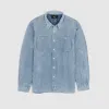 Double RL Indigo Striped Double Face Work Shirt sold by DeeCee style
