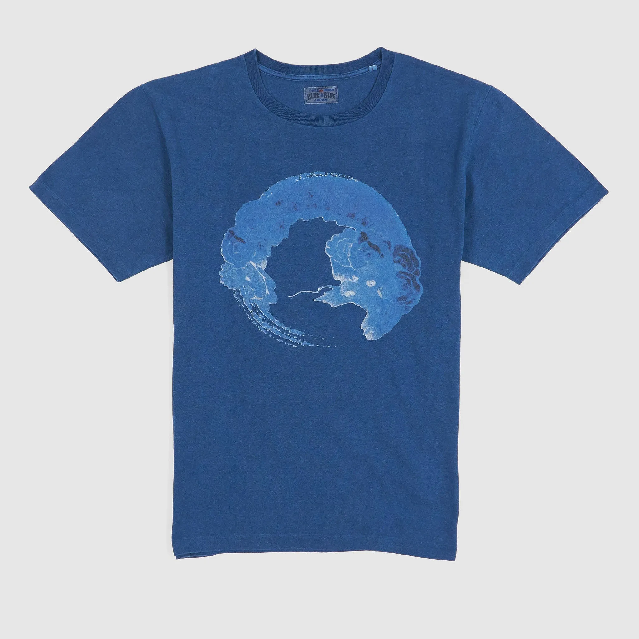 Blue Blue Japan Indigo Dragon Crew Neck T-Shirt for Ladies and Men sold by DeeCee style