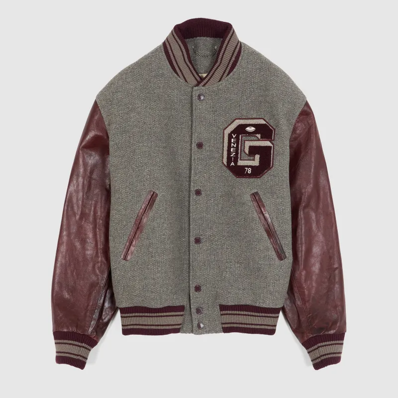 Golden Goose Journey Leather Sleeves Bomber Jacket sold by DeeCee style