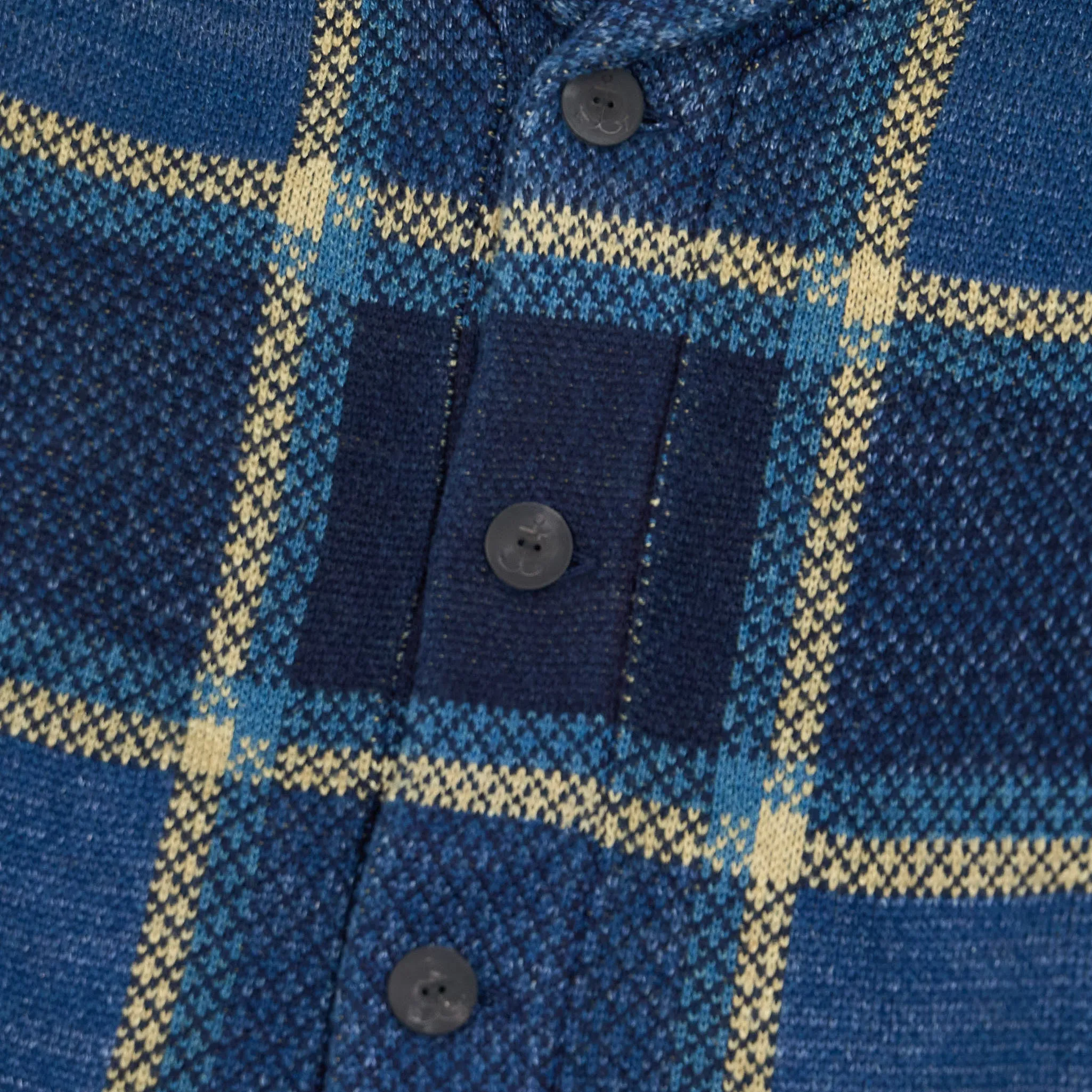 Double RL Shawl Collar Indigo Plaid Cotton-Linen Cardigan sold by DeeCee style product image thumbnail 4