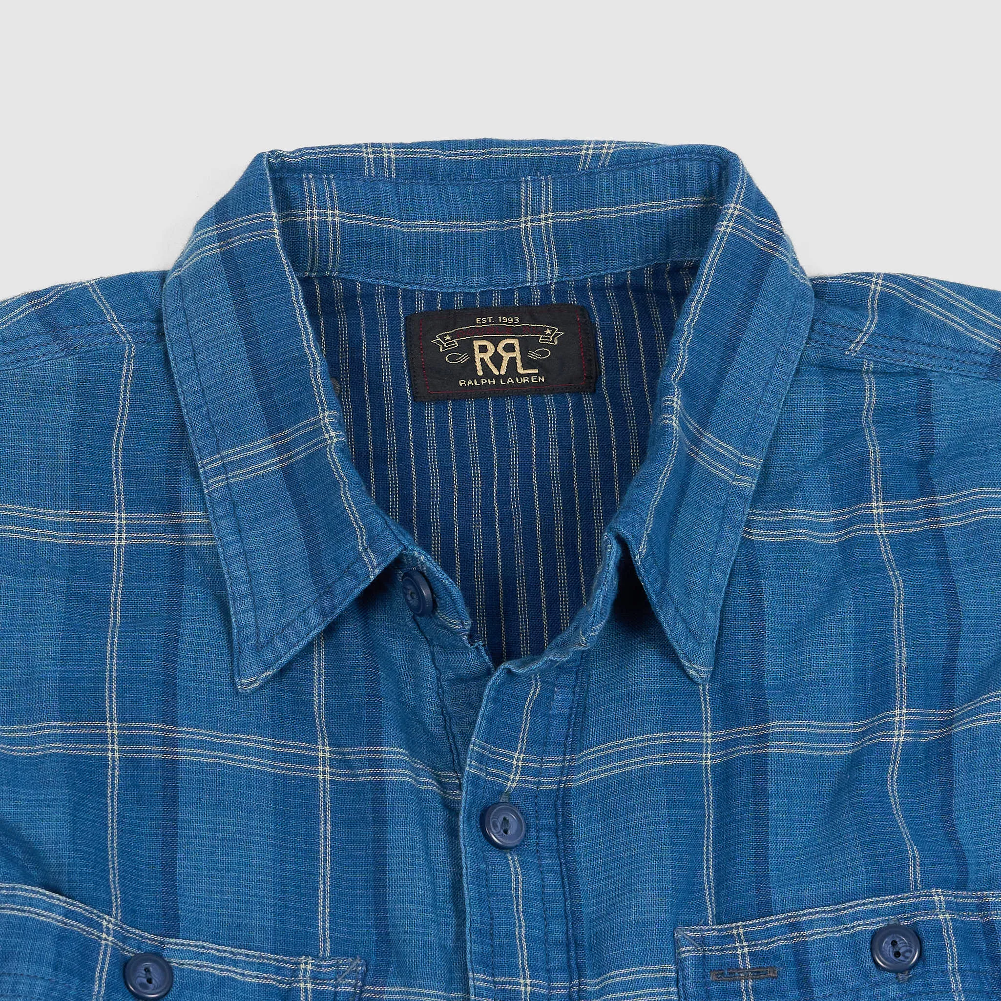 Double RL Indigo Plaid Doubleface Shirt sold by DeeCee style product image thumbnail 5