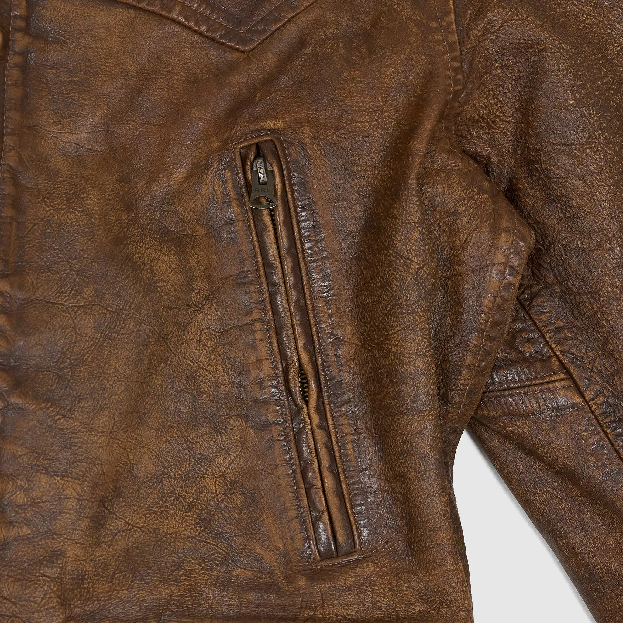 Double RL Shearling Collar Leather Car Coat sold by DeeCee style product image thumbnail 5