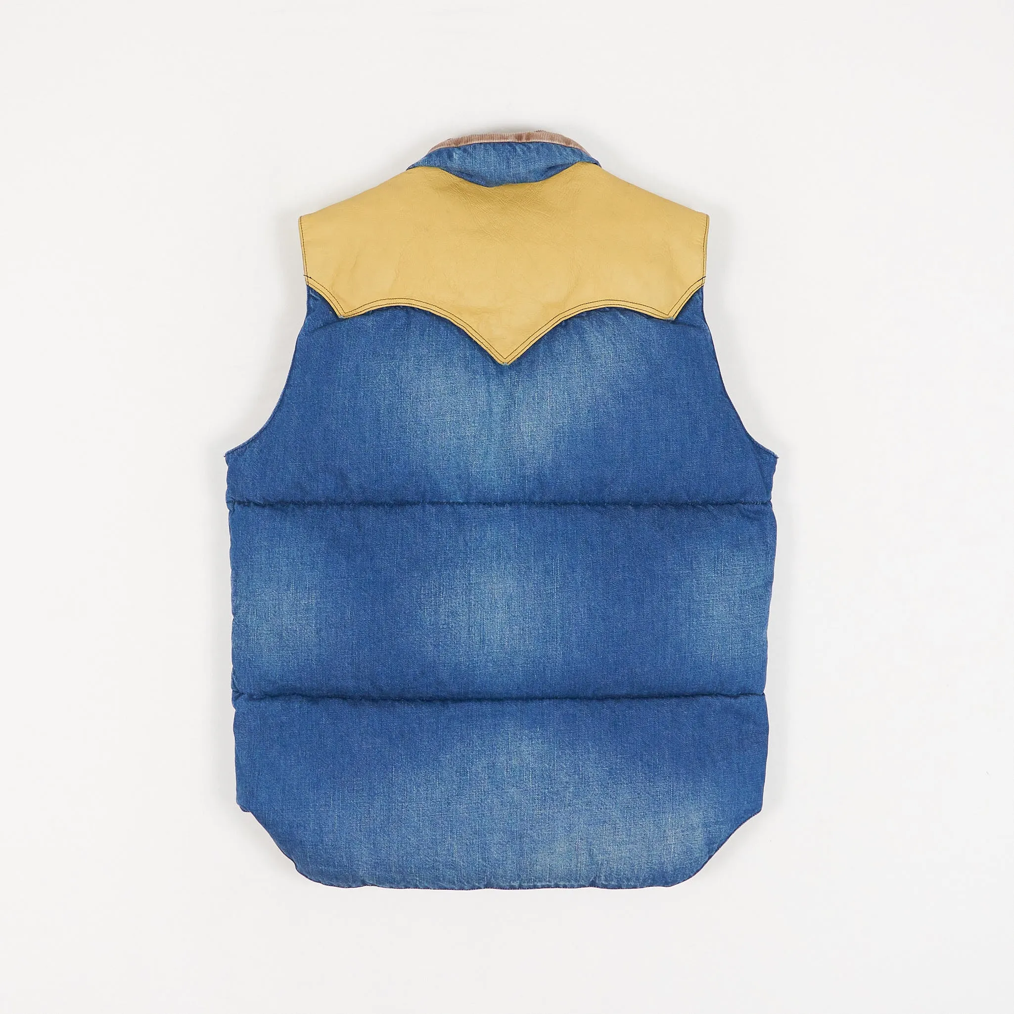 Rocky Mountain Featherbed Down Vest With Full Grin Leather Yoke and Corduroy Collar sold by DeeCee style product image thumbnail 3