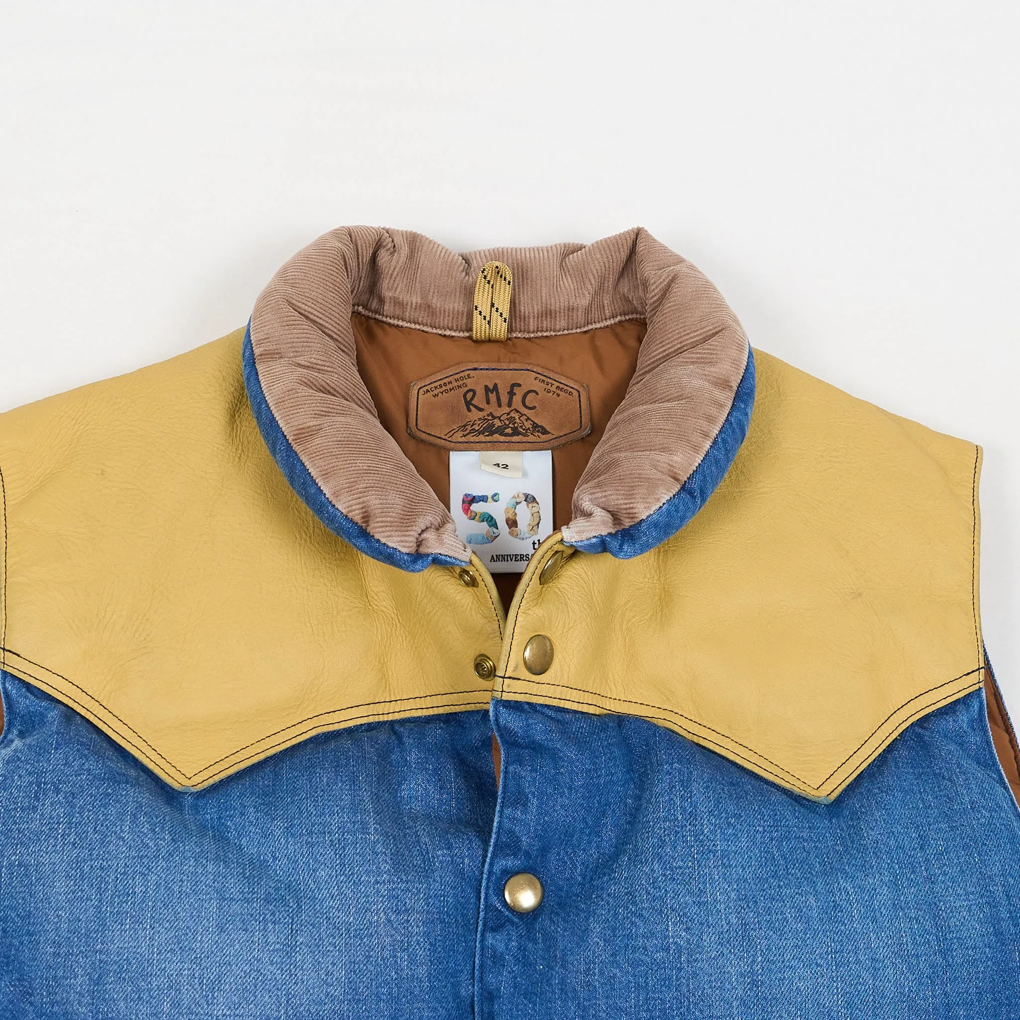 Rocky Mountain Featherbed Down Vest With Full Grin Leather Yoke and Corduroy Collar sold by DeeCee style product image thumbnail 4