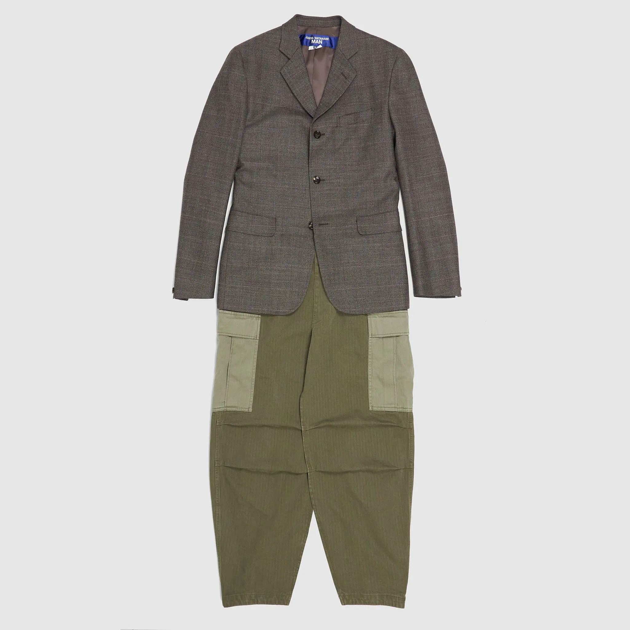 Junya Watanabe Man Wool Blazer W/Attached Cargo Trousers sold by DeeCee style