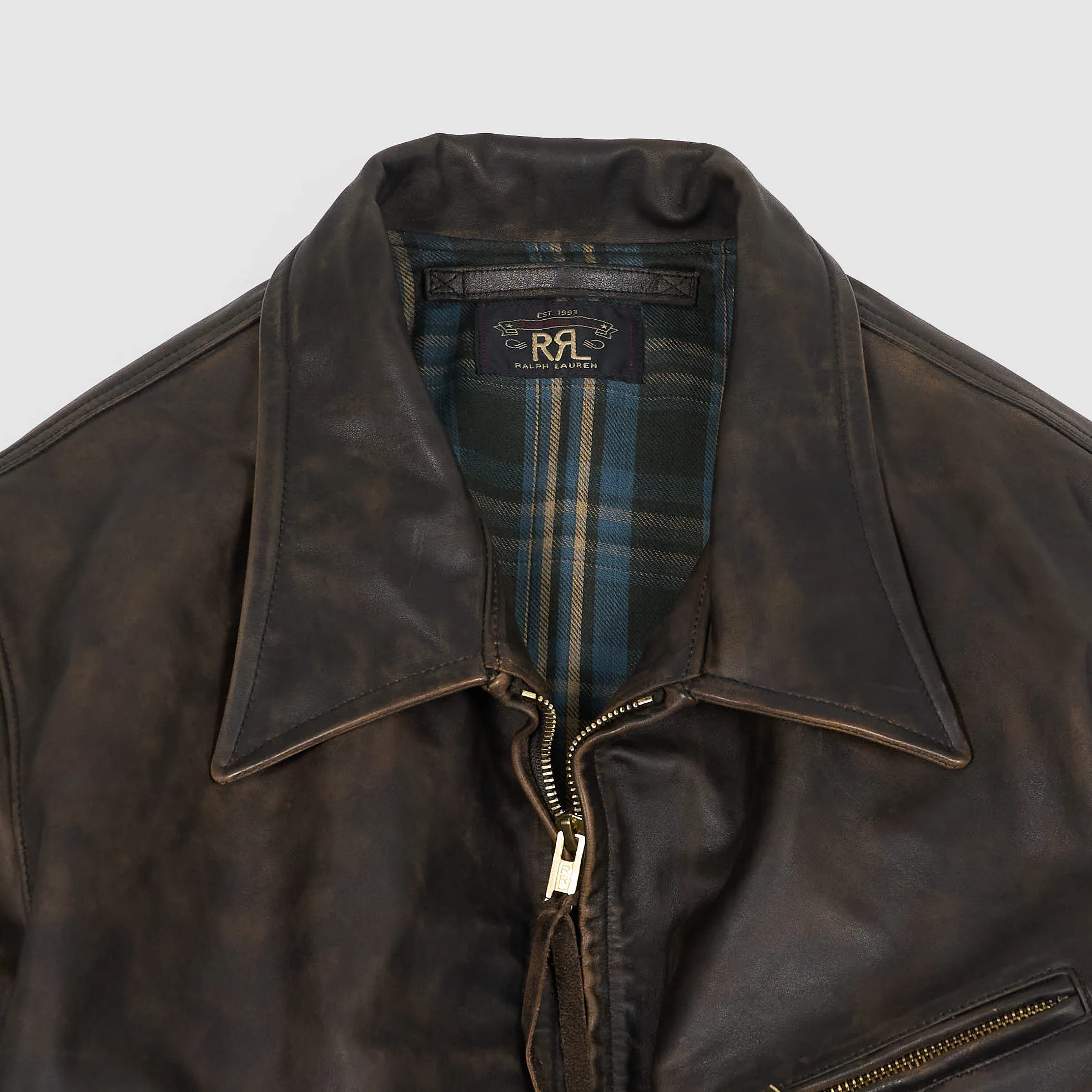 Double RL Motor Leather Jacket sold by DeeCee style product image thumbnail 4