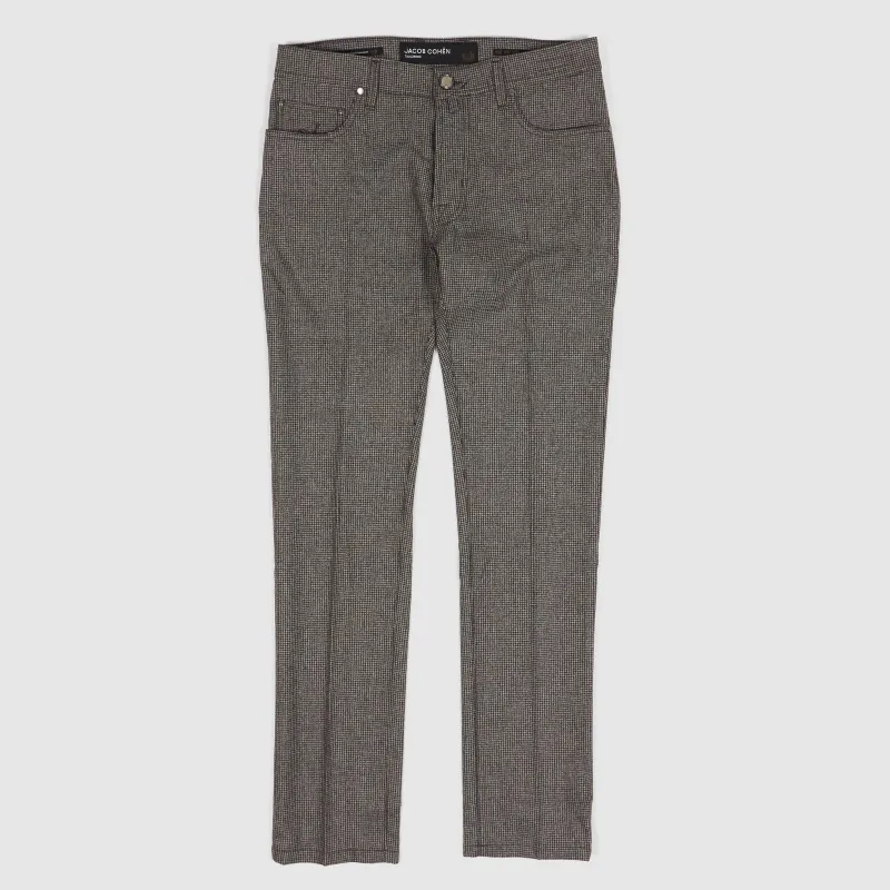 Jacob Cohen Houndstooth 5 Pocket Flannel Pants sold by DeeCee style