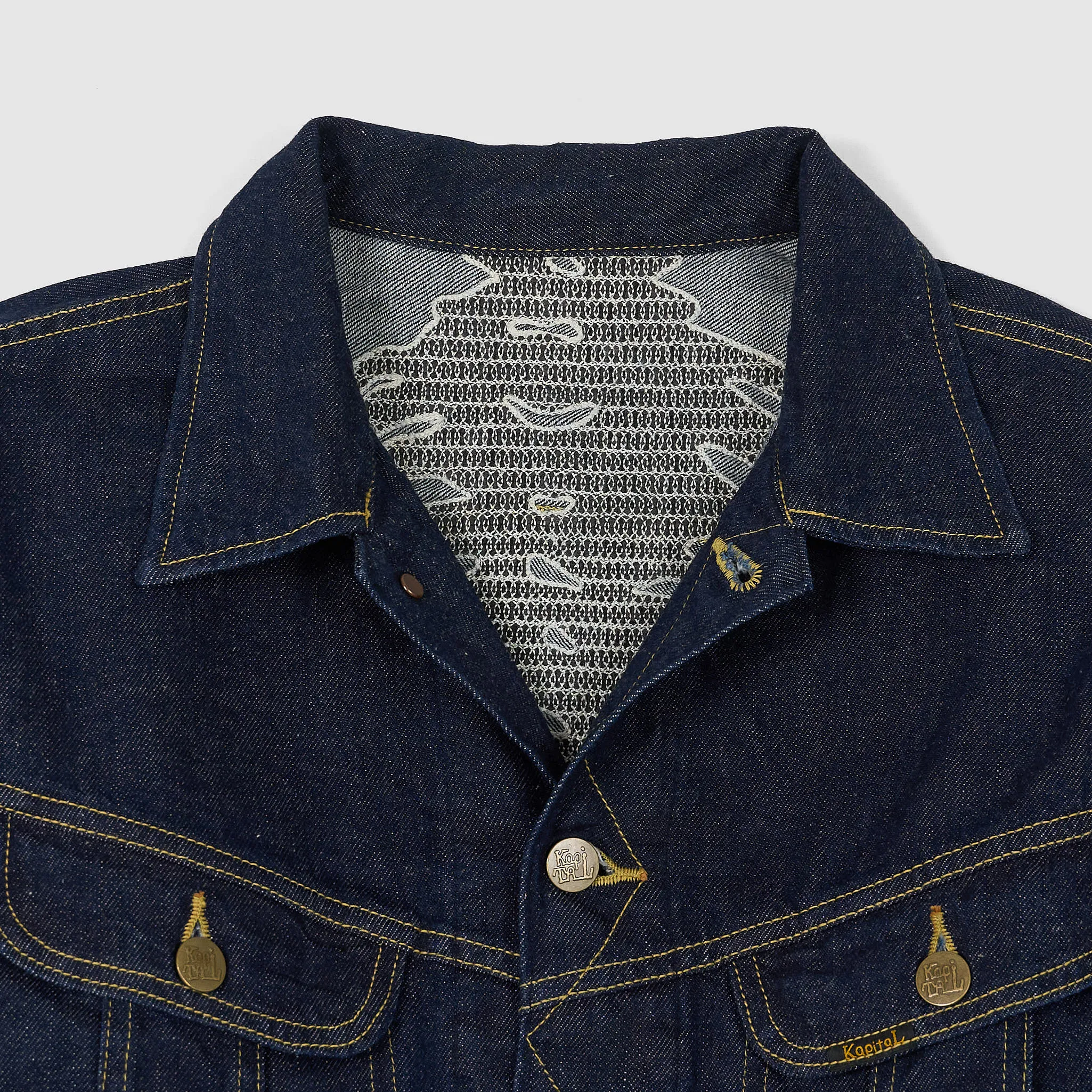 Kapital Bone Tuxedo Bone Embroidered 11,5 Oz. Denim jacket sold by DeeCee style product image thumbnail 3