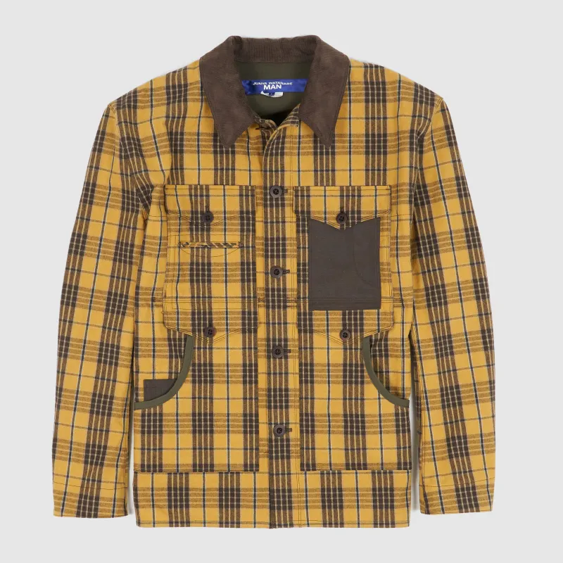 Junya Watanabe MAN Plaid Work Jacket With Camouflage Lining sold by DeeCee style