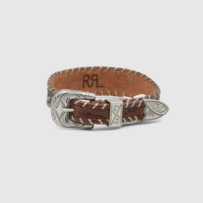 Double RL Hand Tooled Leather Bracelet sold by DeeCee style