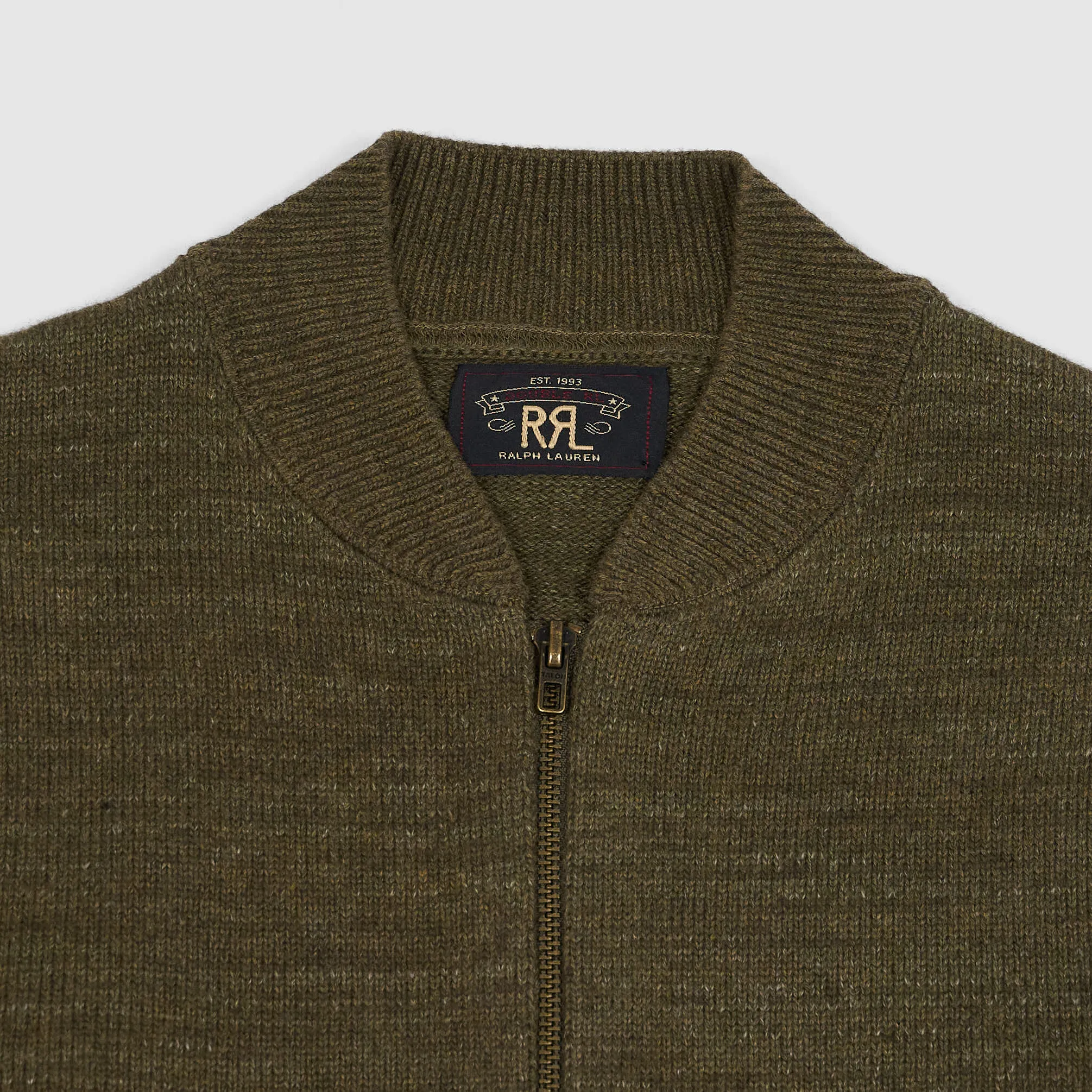 Double RL Knitted Zip Crew Neck Cardigan sold by DeeCee style product image thumbnail 3