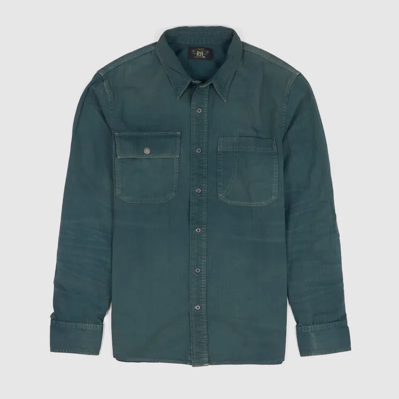 Double RL Long Sleeve Herringbone Work Shirt sold by DeeCee style