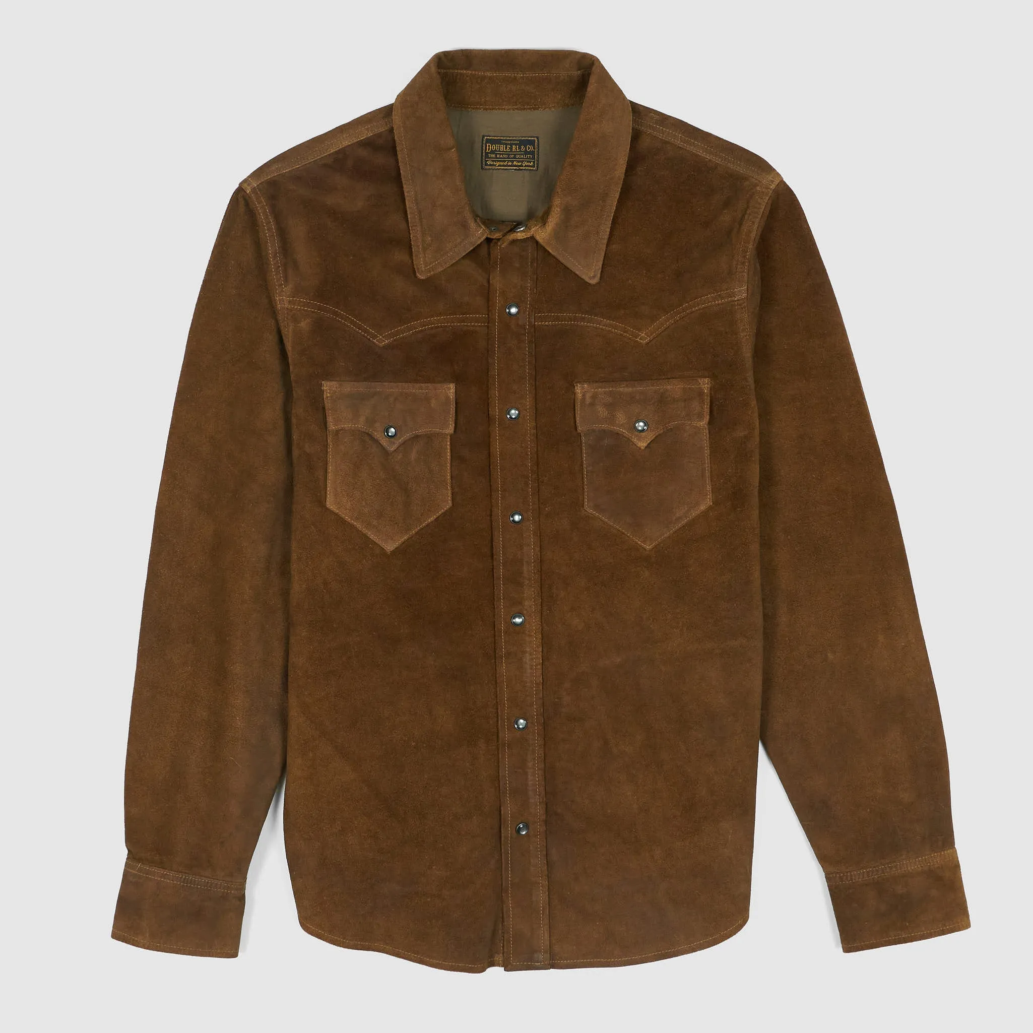 Double RL Leather Overshirt Jacket sold by DeeCee style