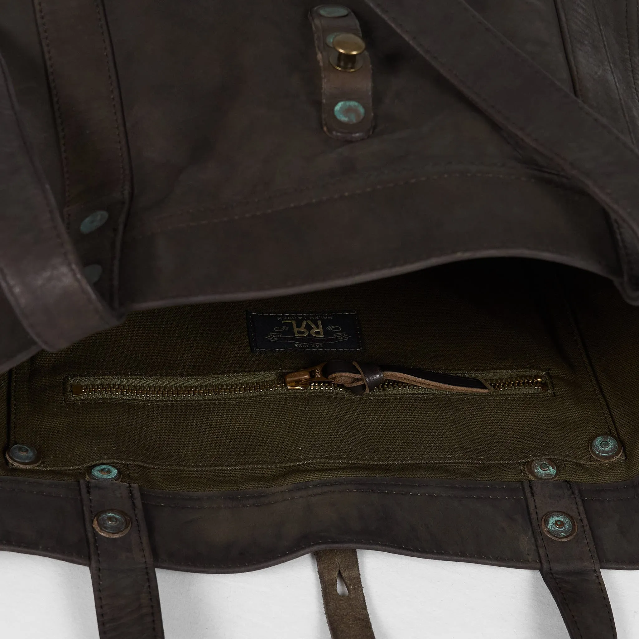 Double RL Leather Everyday Tote Bag sold by DeeCee style product image thumbnail 4