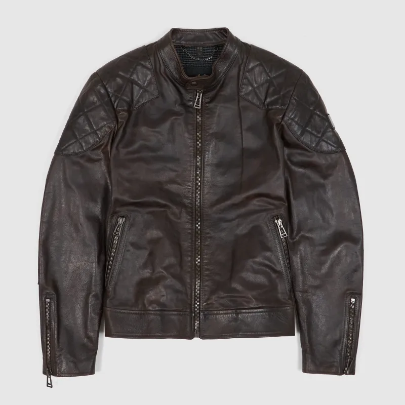 Belstaff Legacy Outlaw Cafe Racer Leather Jacket Wool Lining sold by DeeCee style