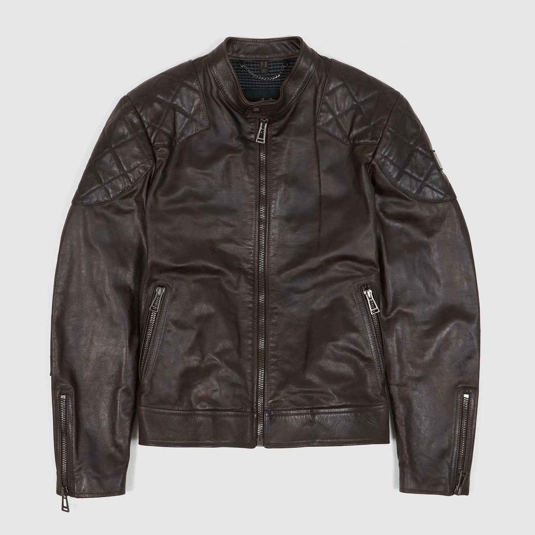 Belstaff Legacy Outlaw Cafe Racer Leather Jacket Wool Lining sold by DeeCee style