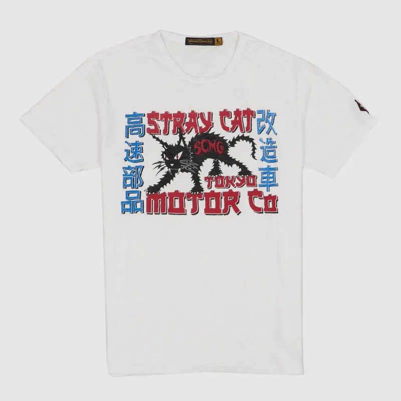 Johnson Motors Inc. Stray Cat Tokyo Motor Crew Neck T-Shirts sold by DeeCee style