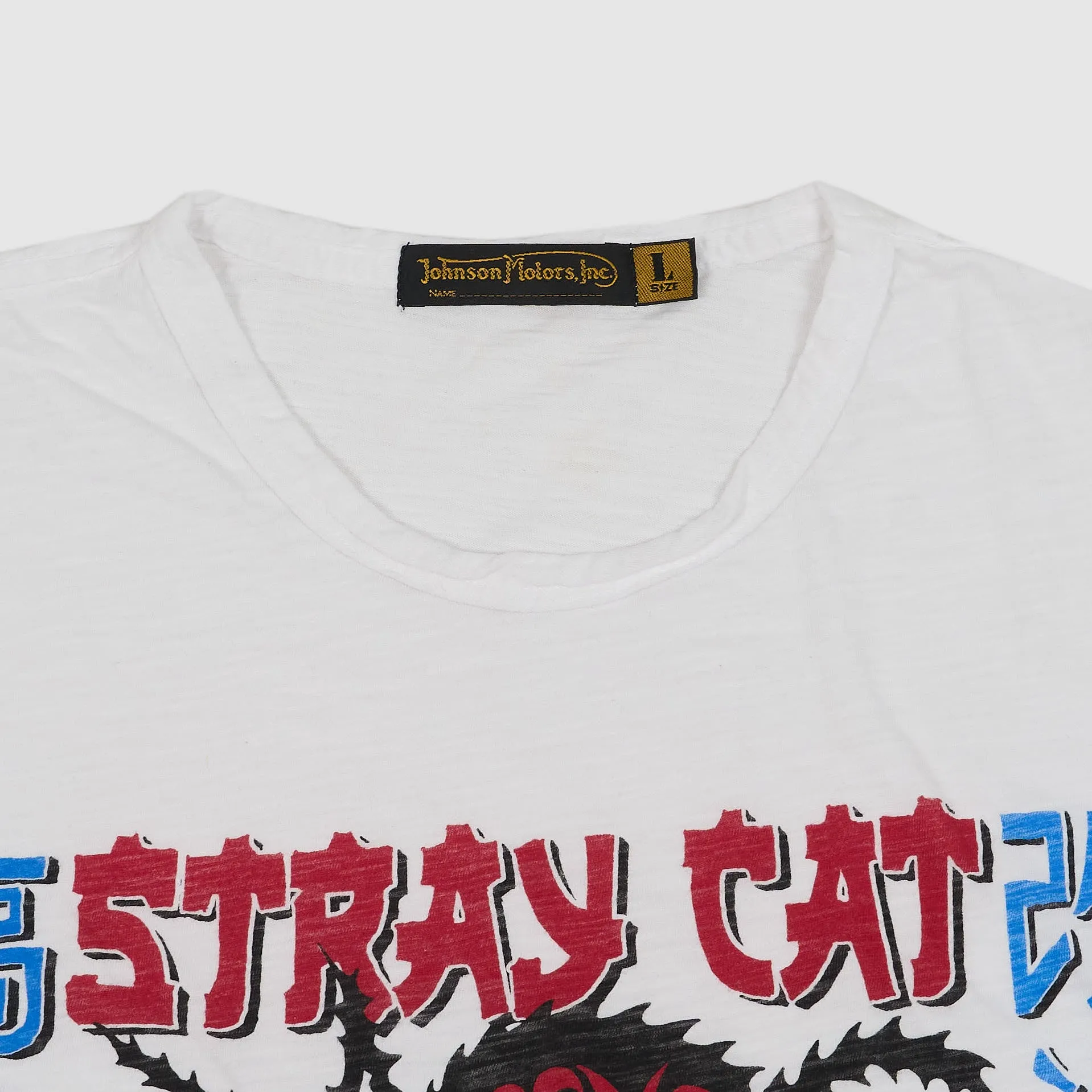 Johnson Motors Inc. Stray Cat Tokyo Motor Crew Neck T-Shirts sold by DeeCee style product image thumbnail 3