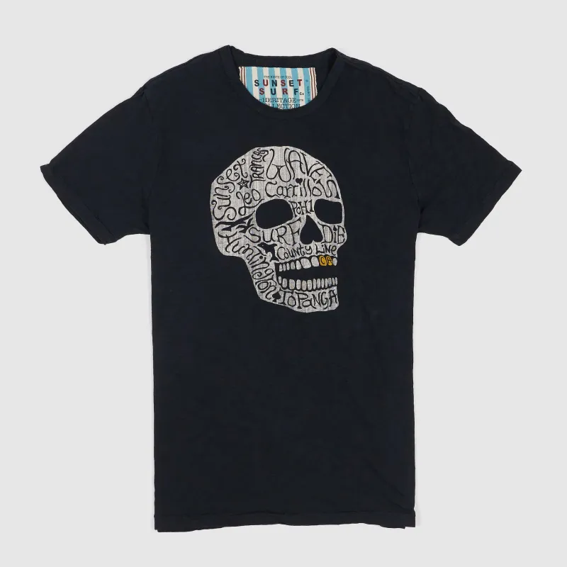 Johnson Motors Inc. Sunset Surf Surf Skull Crew Neck T- Shirt sold by DeeCee style