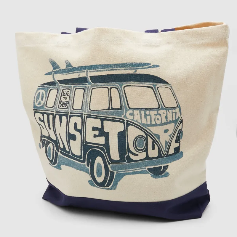 Johnson Motors Inc. Surf Bus Beach Tote Bag sold by DeeCee style