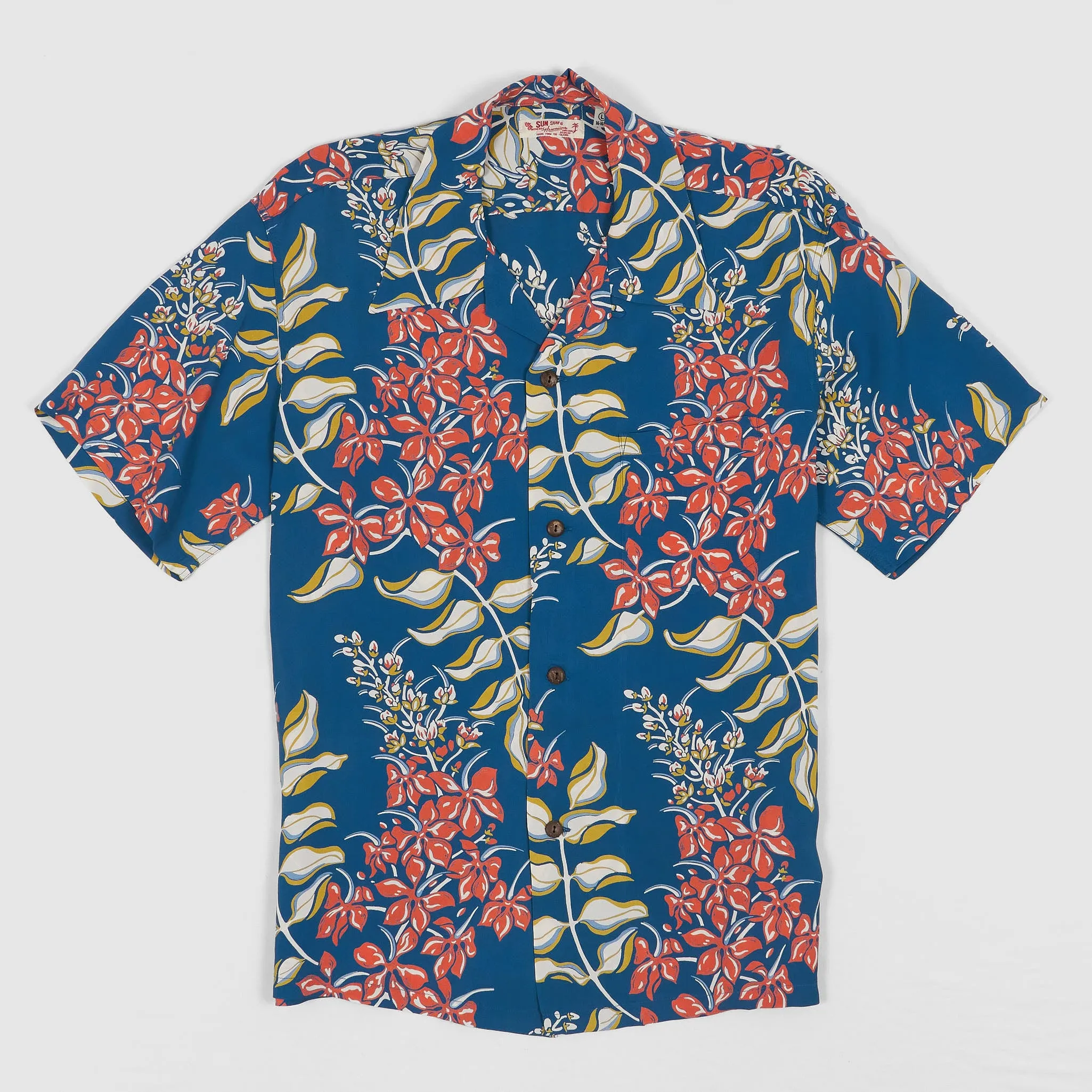 Sun Surf Rayon Flower Hawaiian Shirt sold by DeeCee style