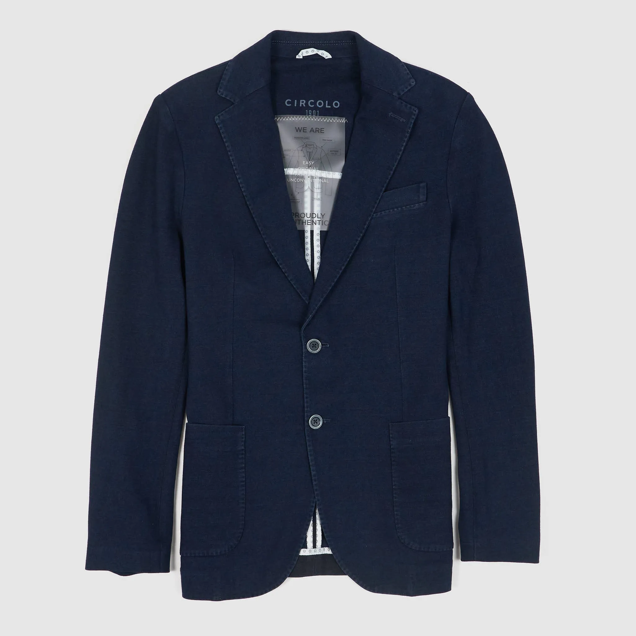 Circolo 1901 Man Indigo Dyed Easy Blazer Jacket sold by DeeCee style