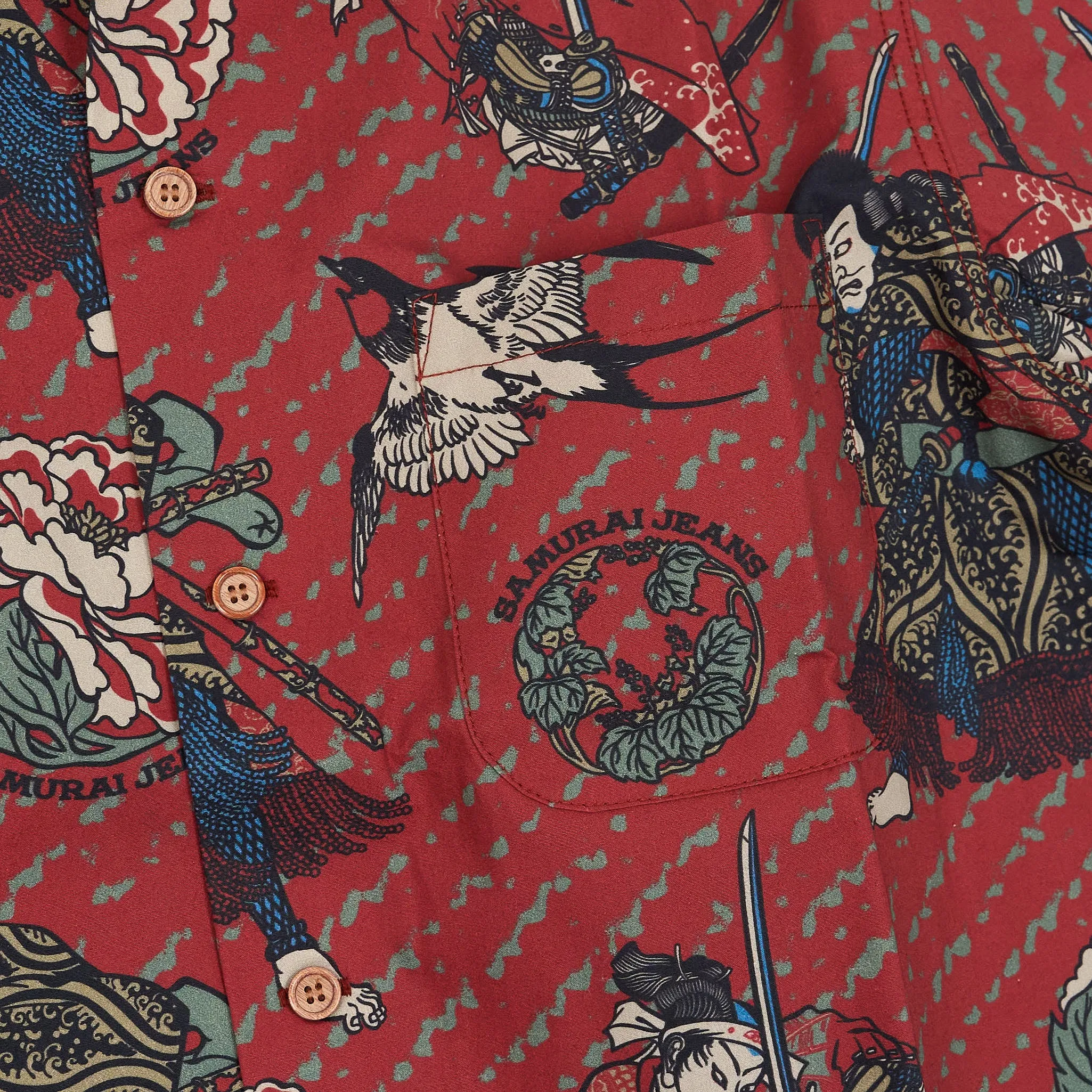 Samurai Jeans Short Sleeve Aloha Hawaiian Shirt sold by DeeCee style product image thumbnail 5