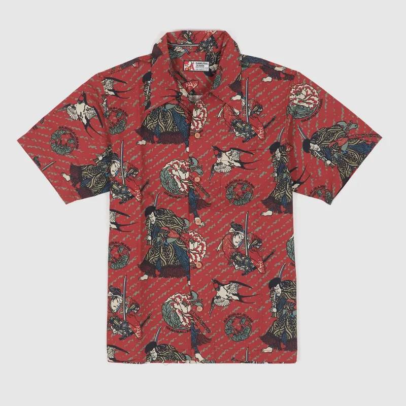 Samurai Jeans Short Sleeve Aloha Hawaiian Shirt sold by DeeCee style