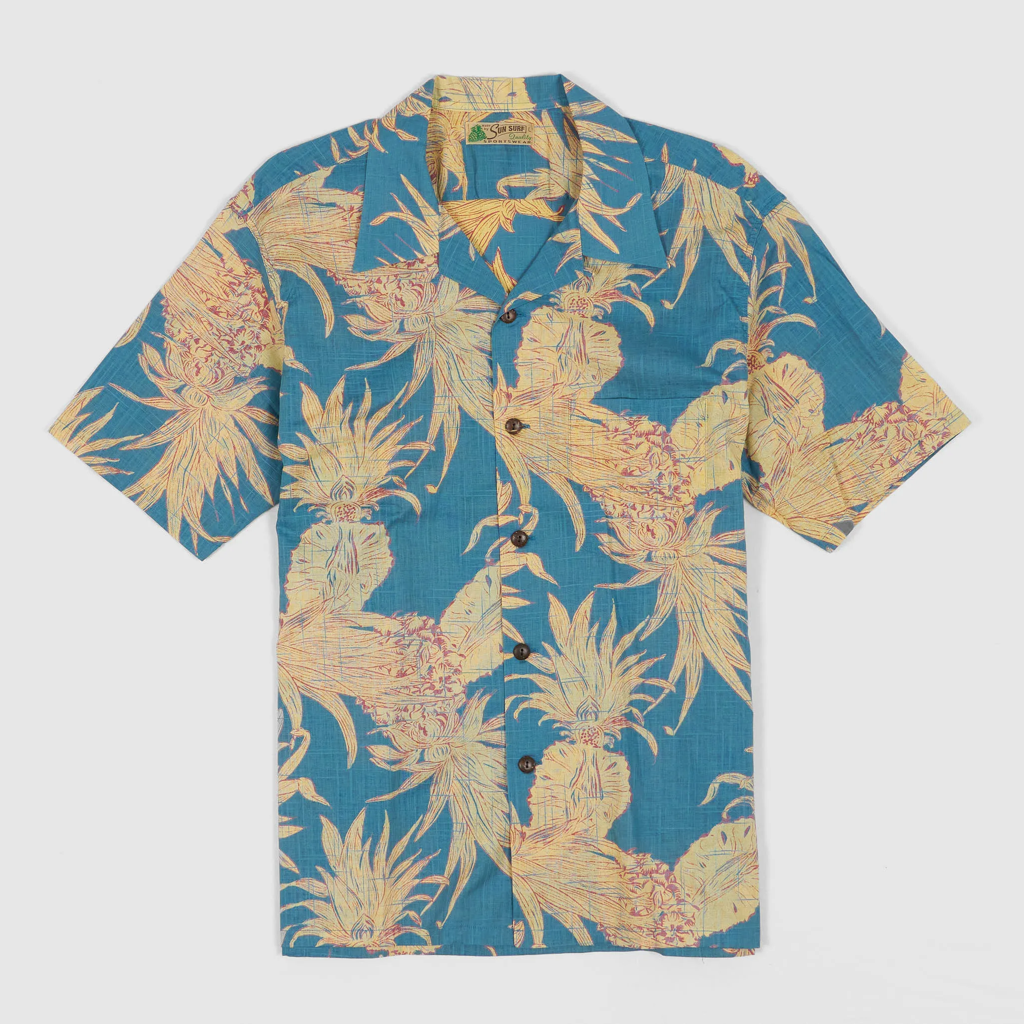 Sun Surf Pineapple Cotton/ Linen Hawaiian Shirt sold by DeeCee style
