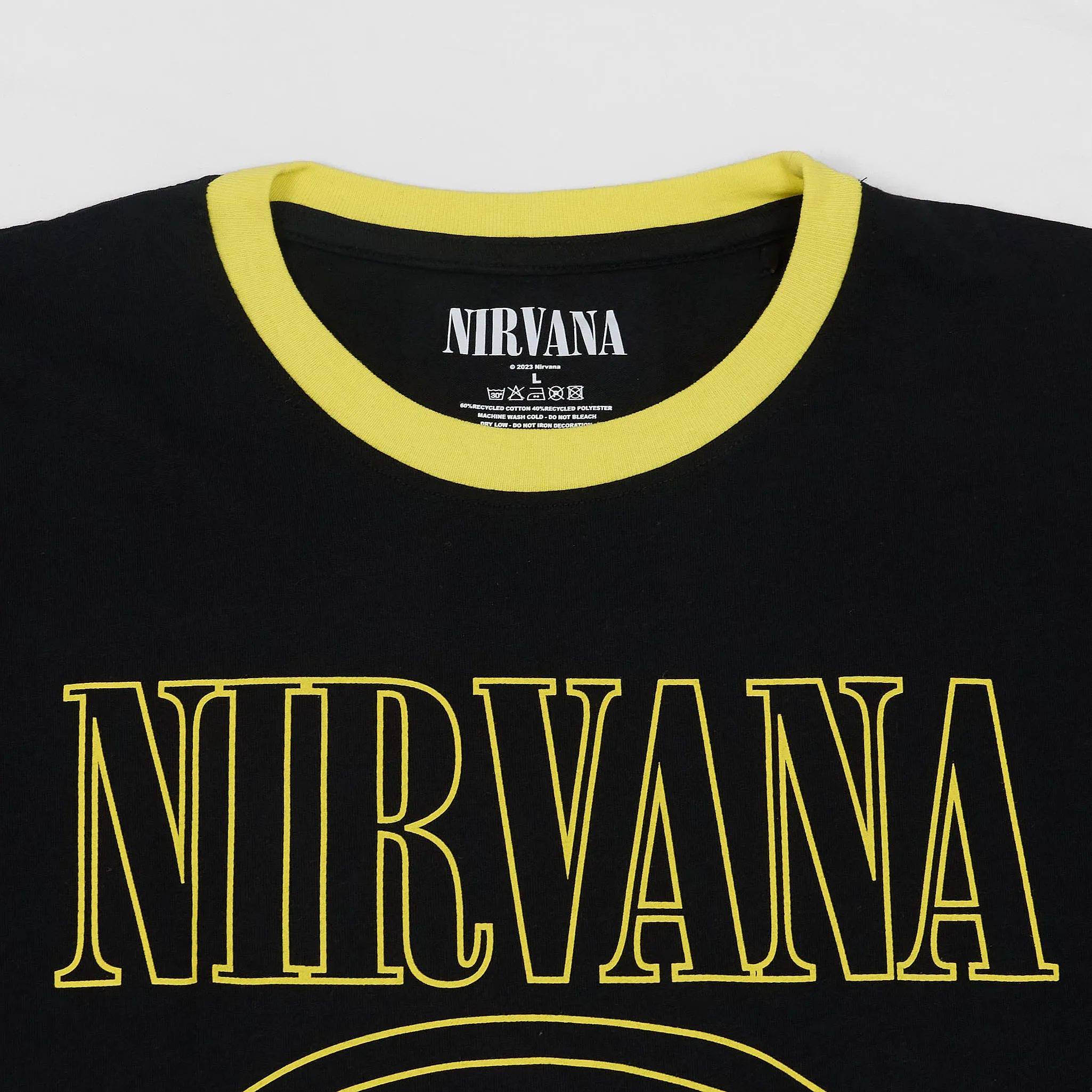 Nirvana Tee Outline Happy Face Crew Neck Rock T-Shirt sold by DeeCee style product image thumbnail 3