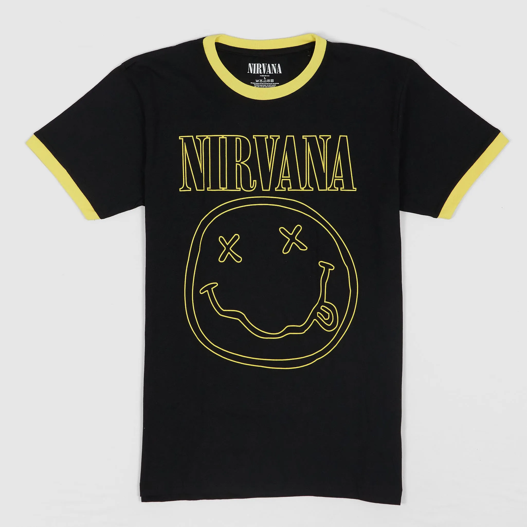 Nirvana Tee Outline Happy Face Crew Neck Rock T-Shirt sold by DeeCee style