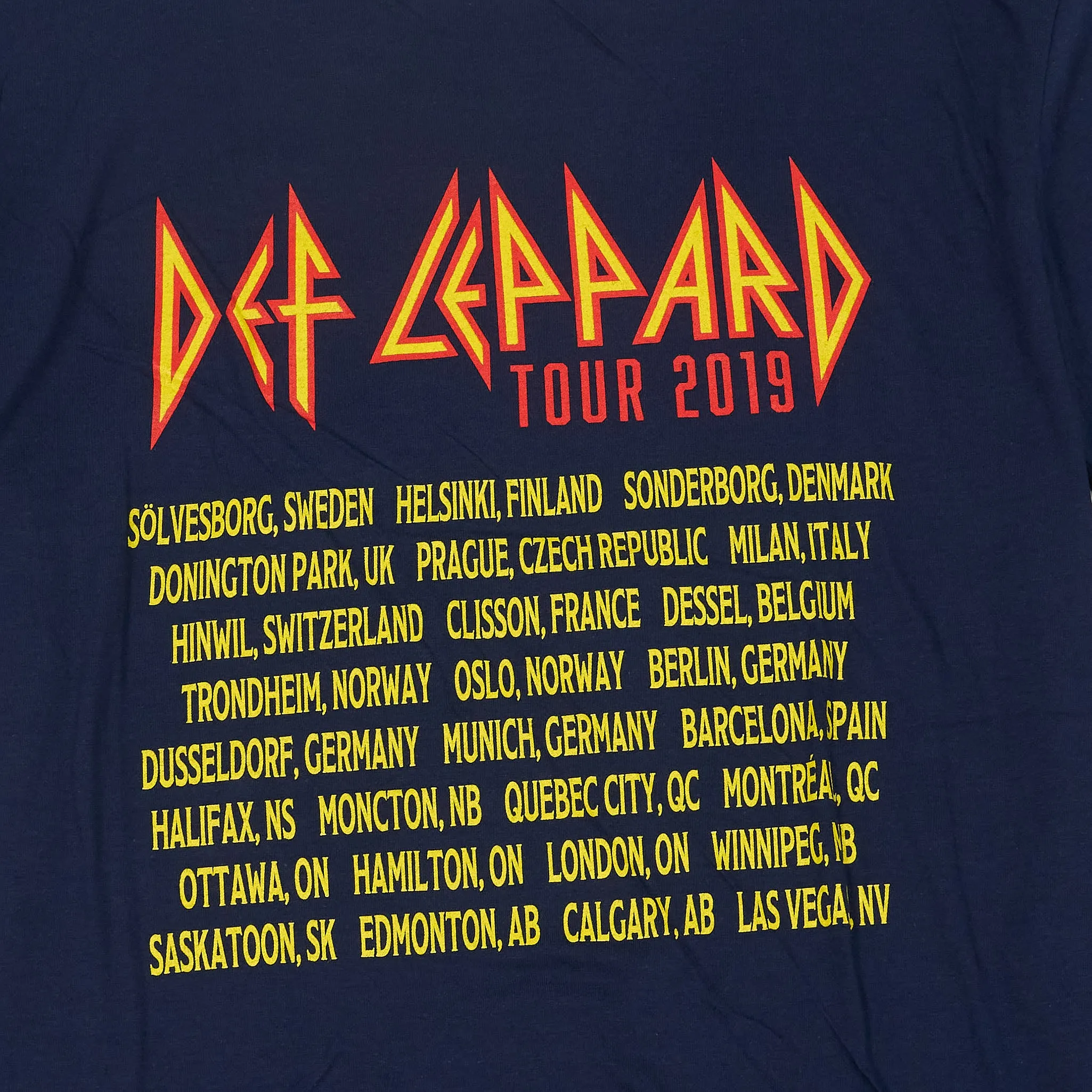Def Leppard 2019 Tour Crew Neck Rock T-Shirt sold by DeeCee style product image thumbnail 3