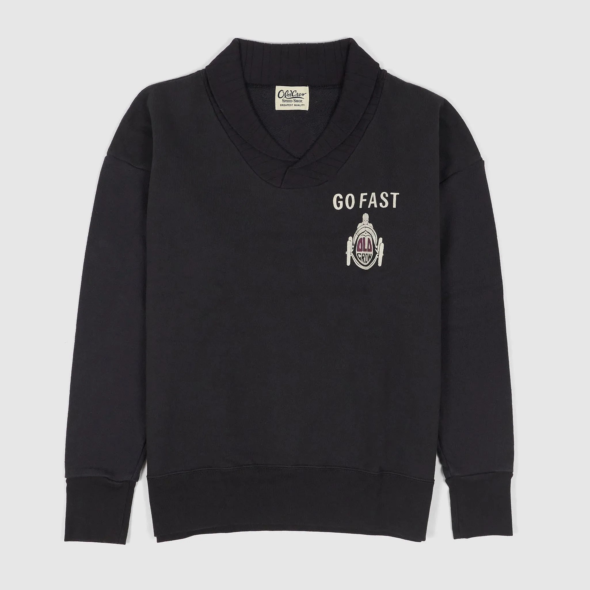 Old Crow Speed Shop by Glad Hand & Co. Shawl Collar Sweater sold by DeeCee style