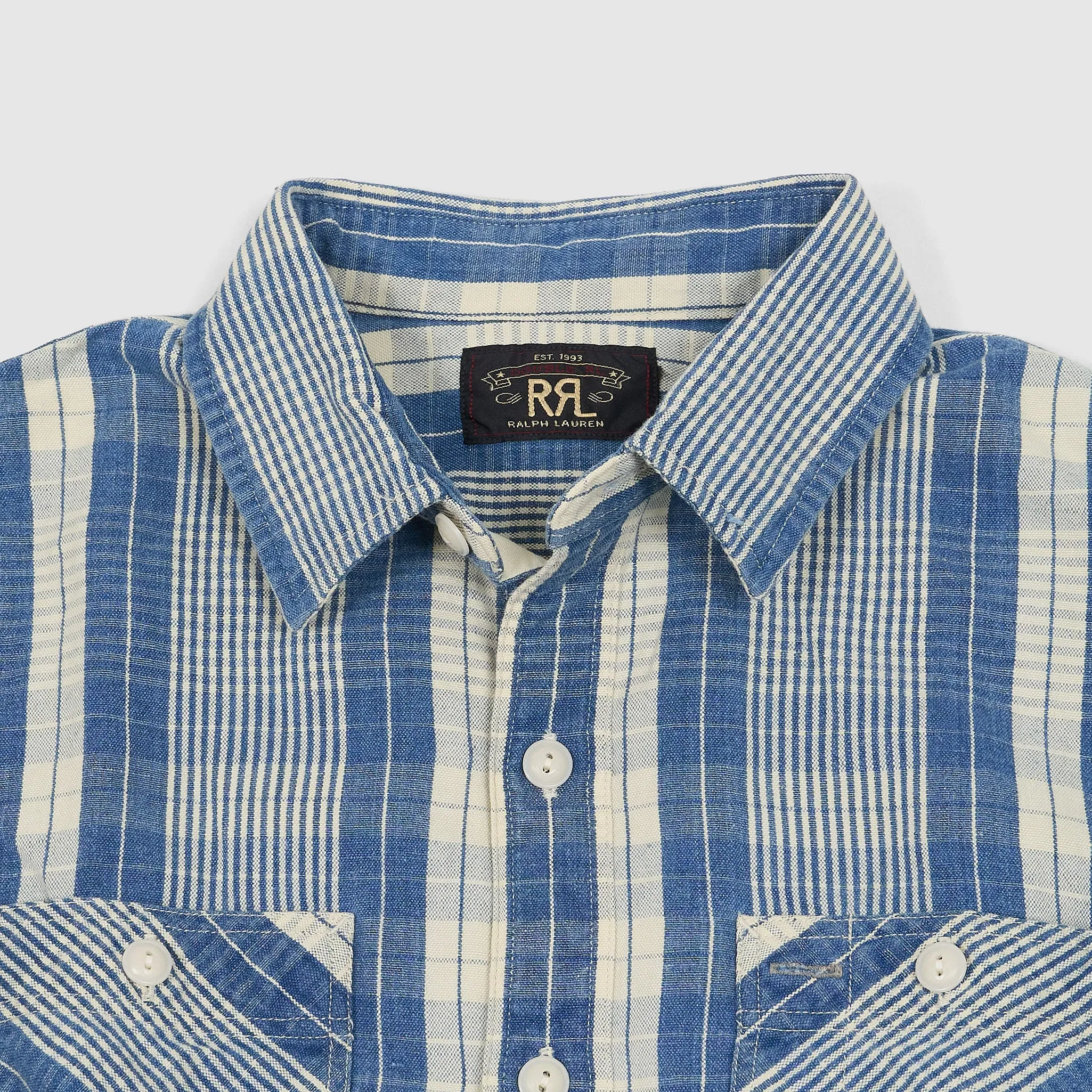 Double RL Long Sleeve Cotton/ Linen Sports Plaid Shirt sold by DeeCee style product image thumbnail 3
