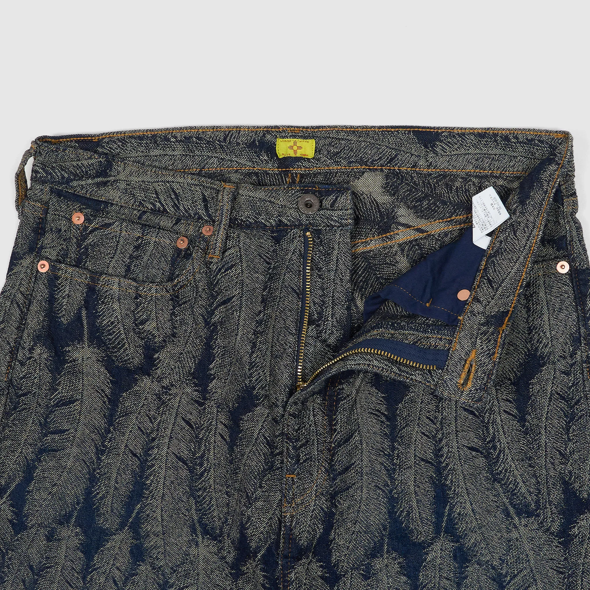 Kapital Indigo Jacquard Feather Jeans Shorts sold by DeeCee style product image thumbnail 3