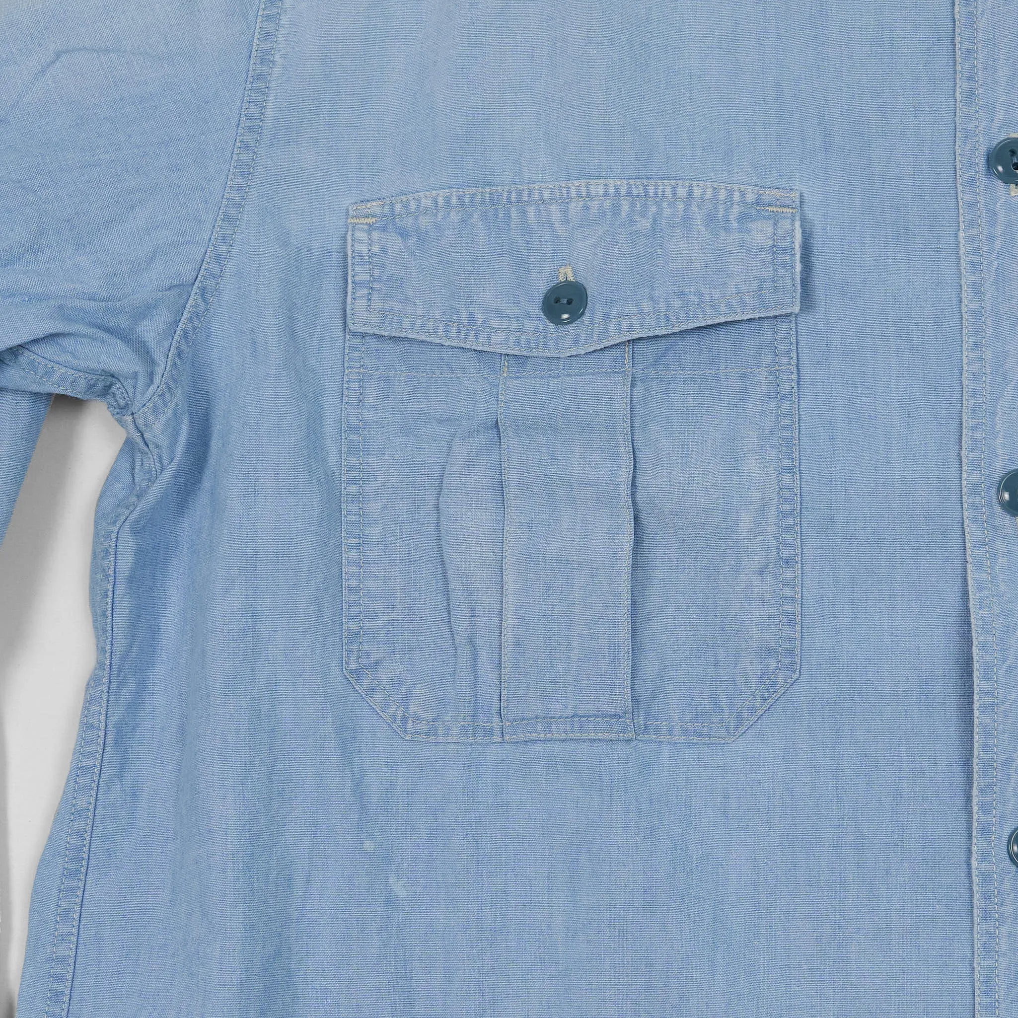 Kapital Long Sleeve Chambray Embroidered Bones Shirt sold by DeeCee style product image thumbnail 5