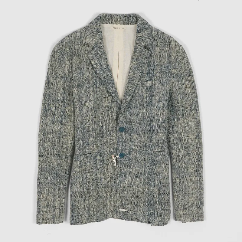 11.11 / eleven eleven Handwoven Indigo Dyed Blazer sold by DeeCee style