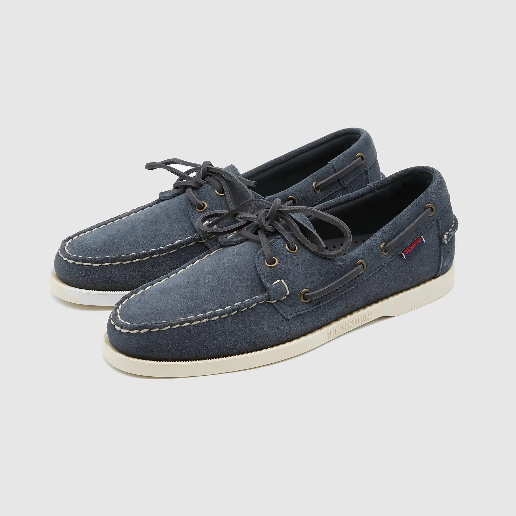 Sebago Navy Nubuck Leather Docksides Boat Shoes sold by DeeCee style