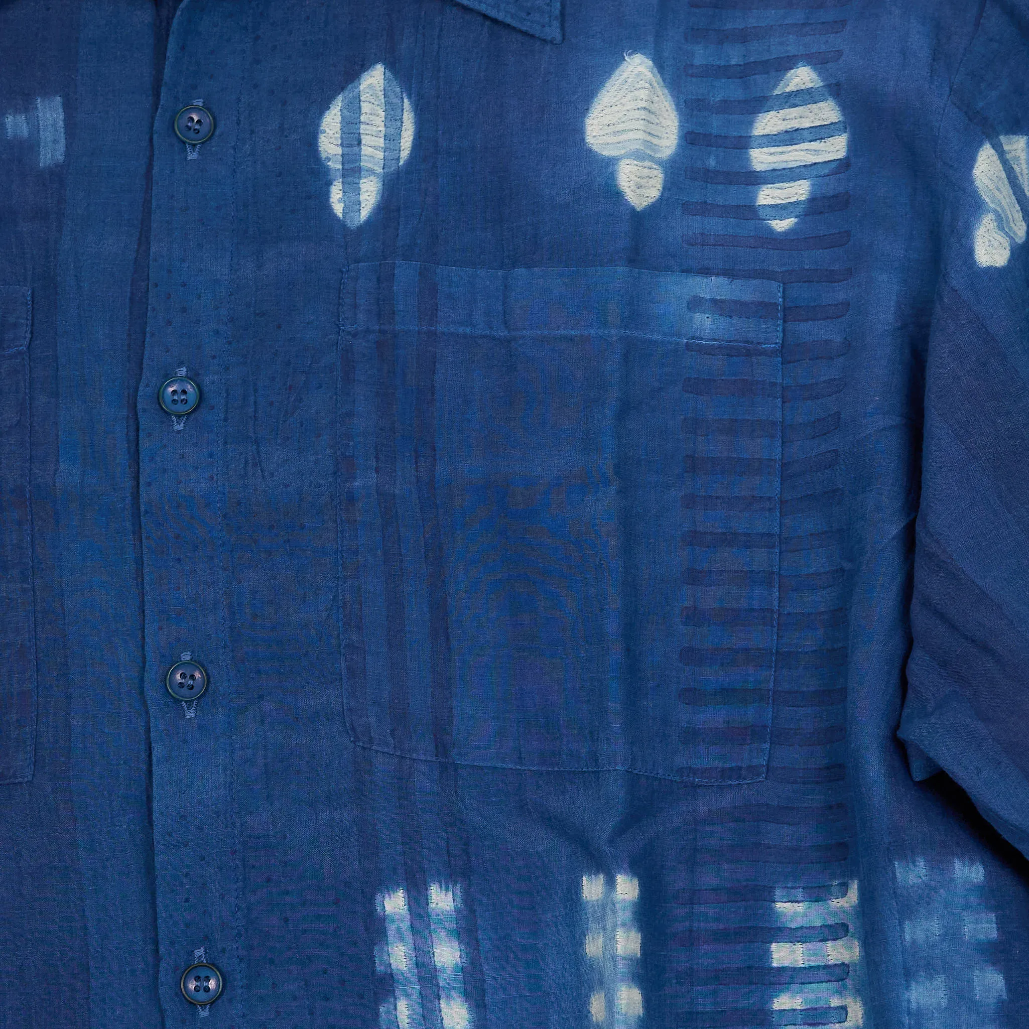 11.11 / eleven eleven Indigo Woven Batik Printed Shirt sold by DeeCee style product image thumbnail 5