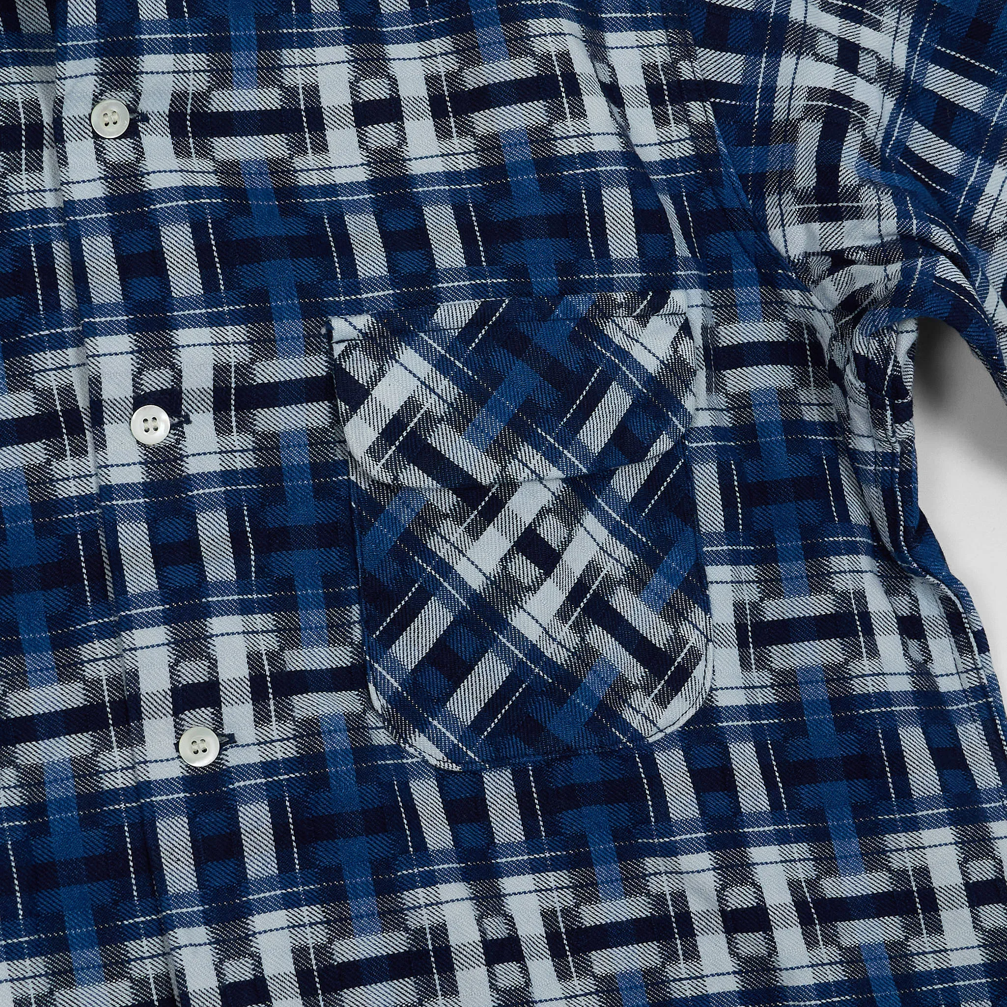 Samurai Jeans Medium Weight Jacquard Indigo Plaid Overshirt sold by DeeCee style product image thumbnail 4
