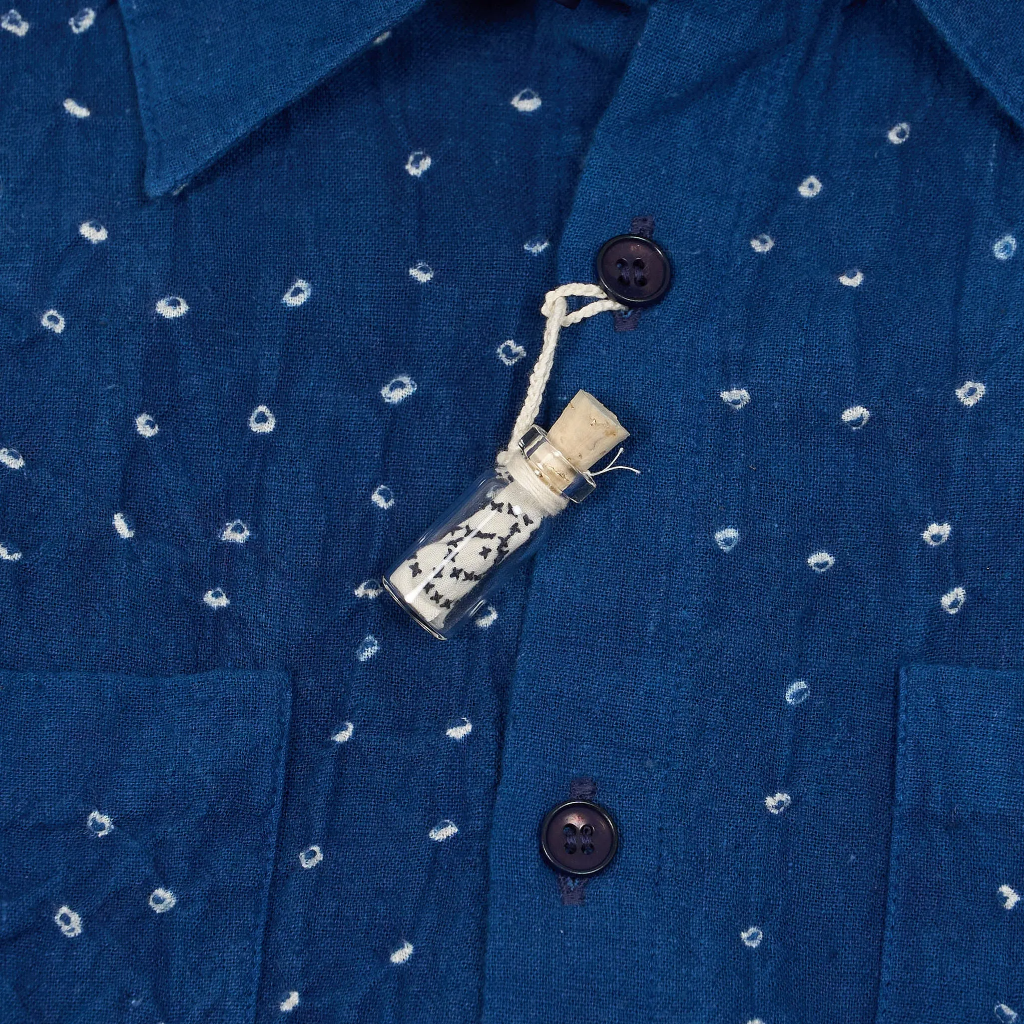 11.11 / eleven eleven Long Sleeve Indigo Batik Dots Shirt sold by DeeCee style product image thumbnail 4
