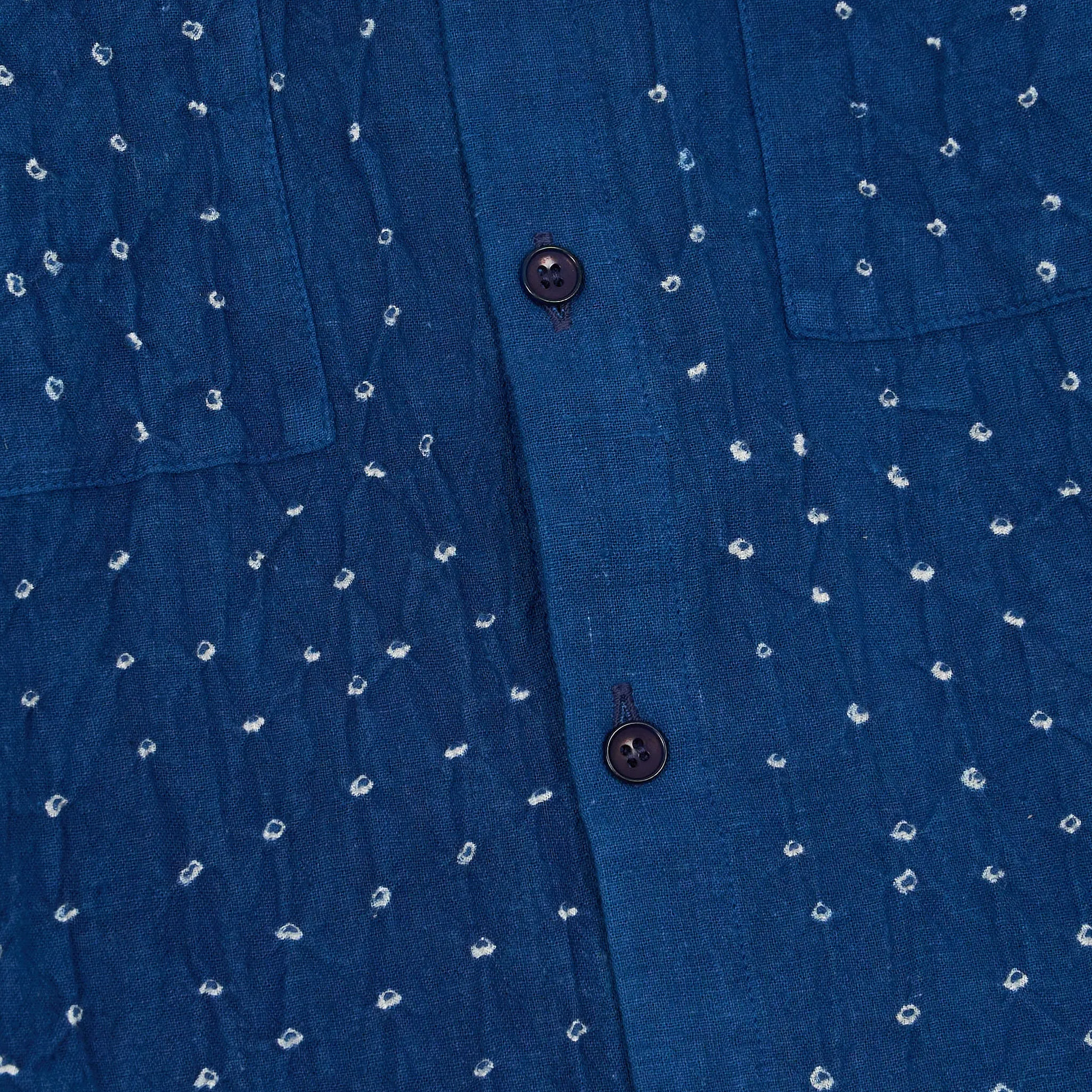 11.11 / eleven eleven Long Sleeve Indigo Batik Dots Shirt sold by DeeCee style product image thumbnail 3