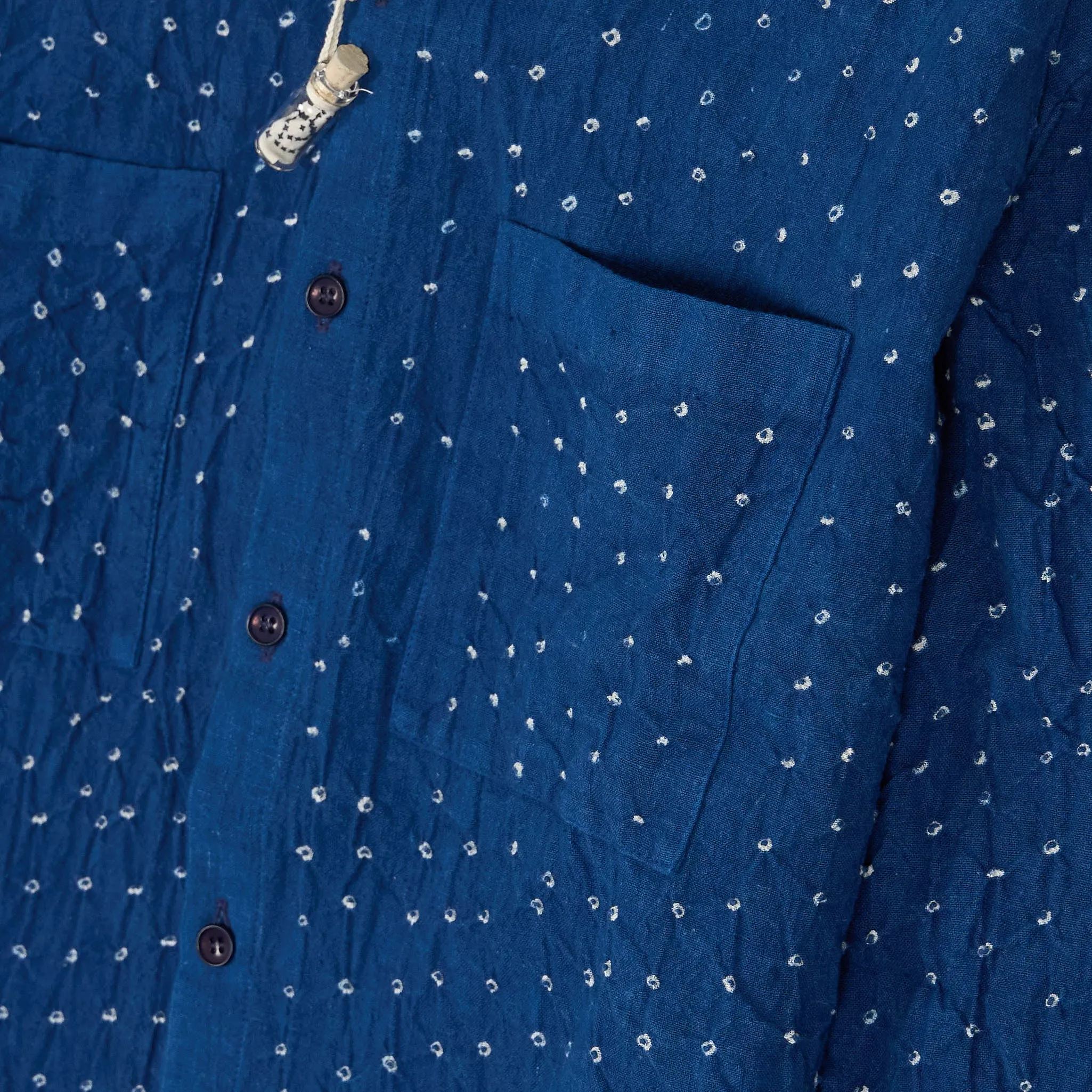 11.11 / eleven eleven Long Sleeve Indigo Batik Dots Shirt sold by DeeCee style product image thumbnail 5