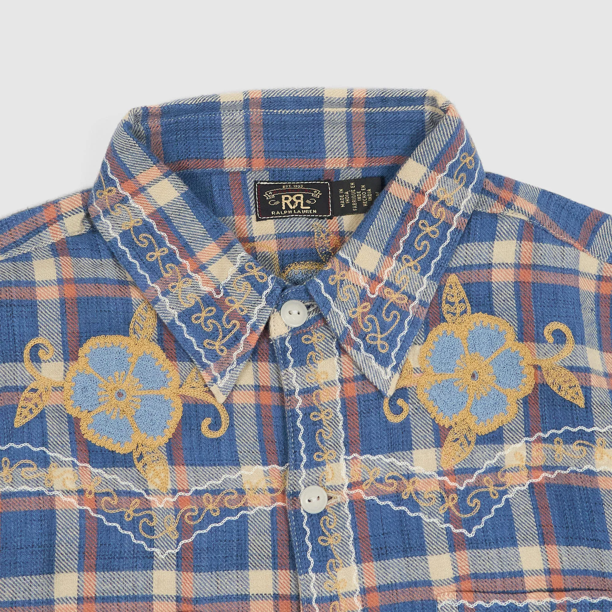 Double RL Ladies Embroidered Tie-Front Long Sleeve Blouse sold by DeeCee style product image thumbnail 3