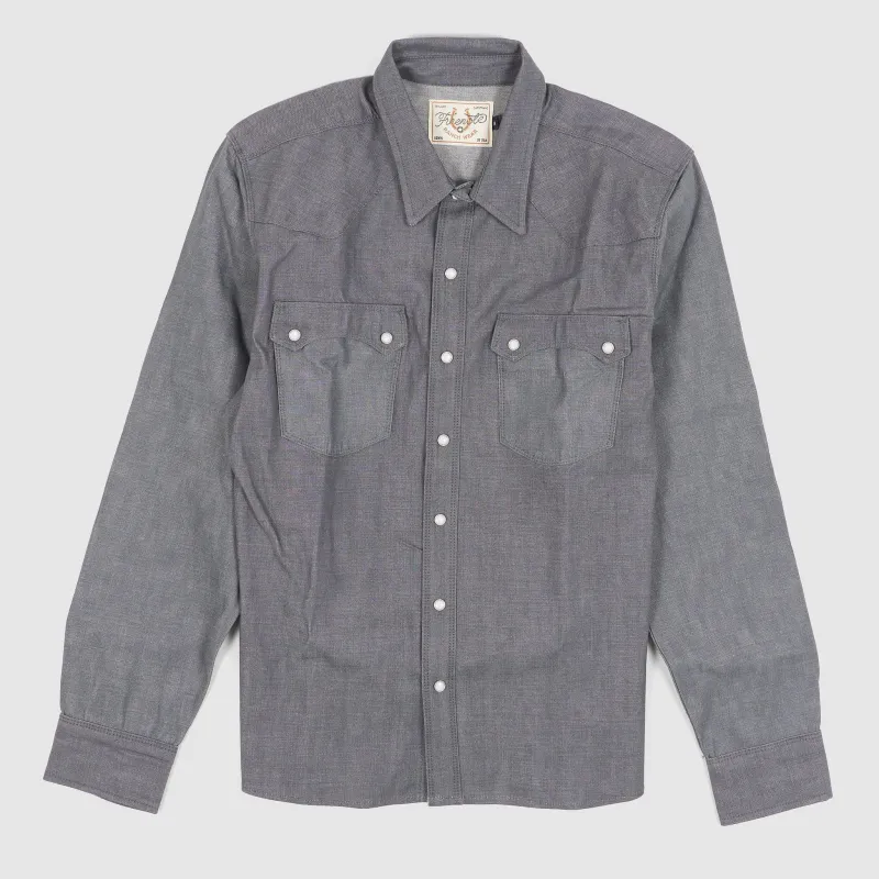 Freenote Cloth Long Sleeve Western 9oz. Denim Shirt sold by DeeCee style