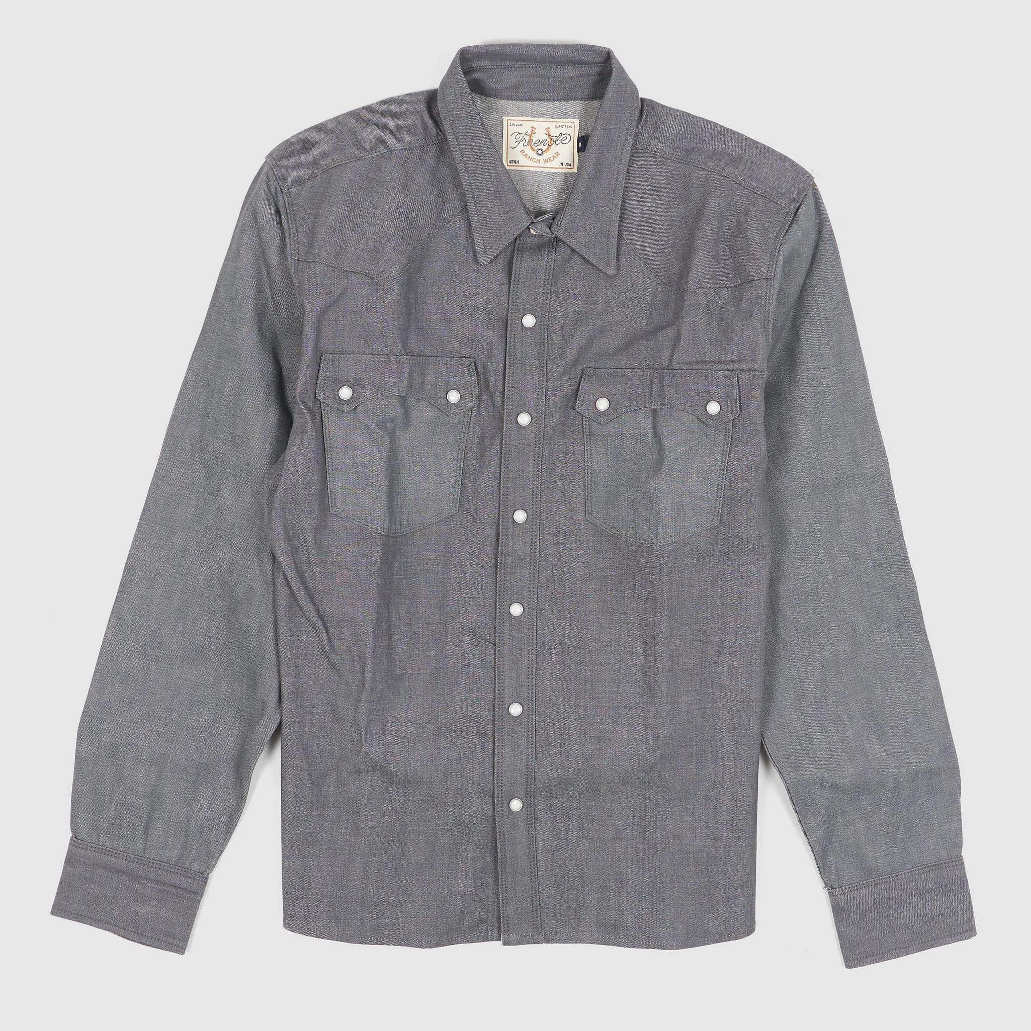 Freenote Cloth Long Sleeve Western 9oz. Denim Shirt sold by DeeCee style