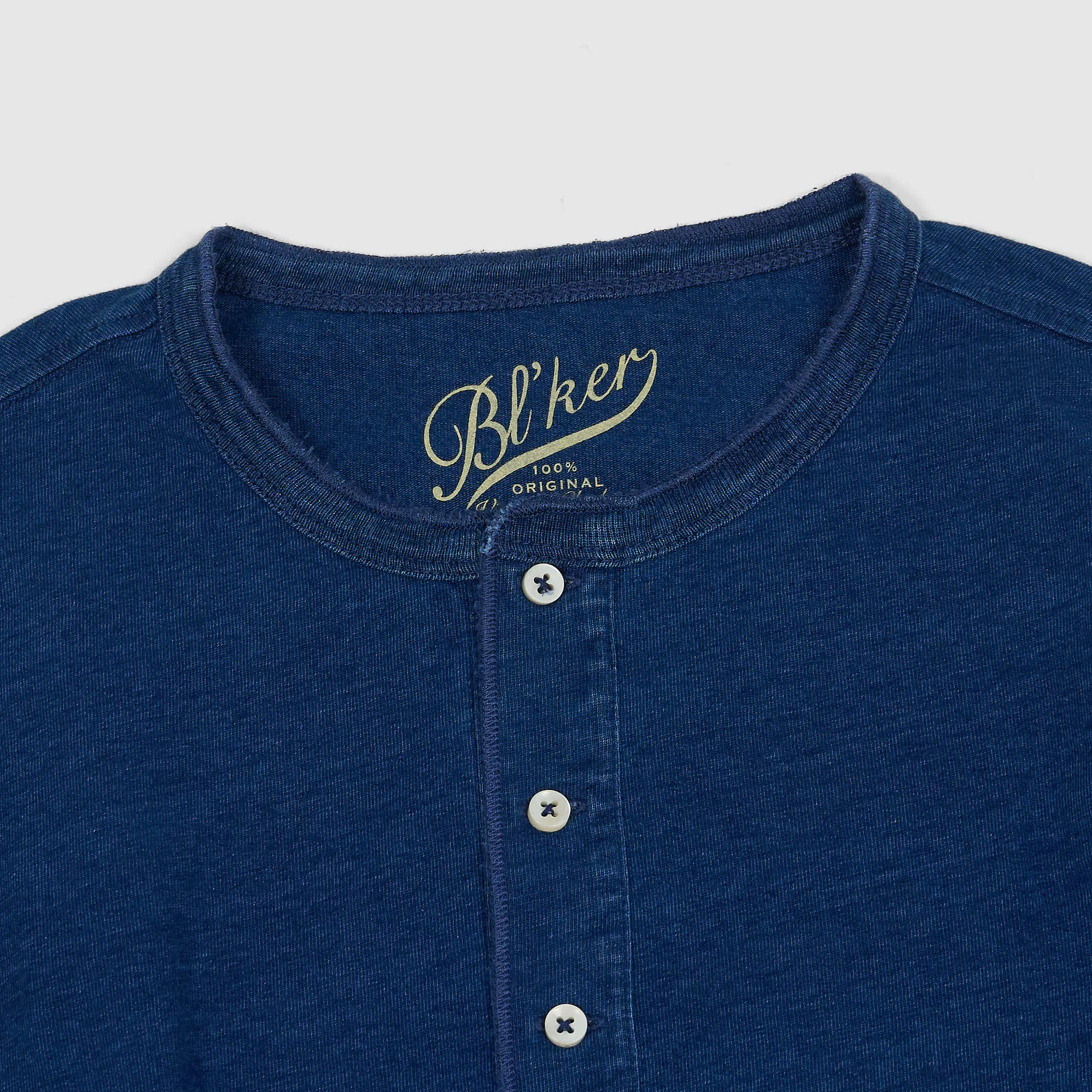 Bl`ker Tee Short Sleeve Indigo Dyed Henley T-Shirt sold by DeeCee style product image thumbnail 3