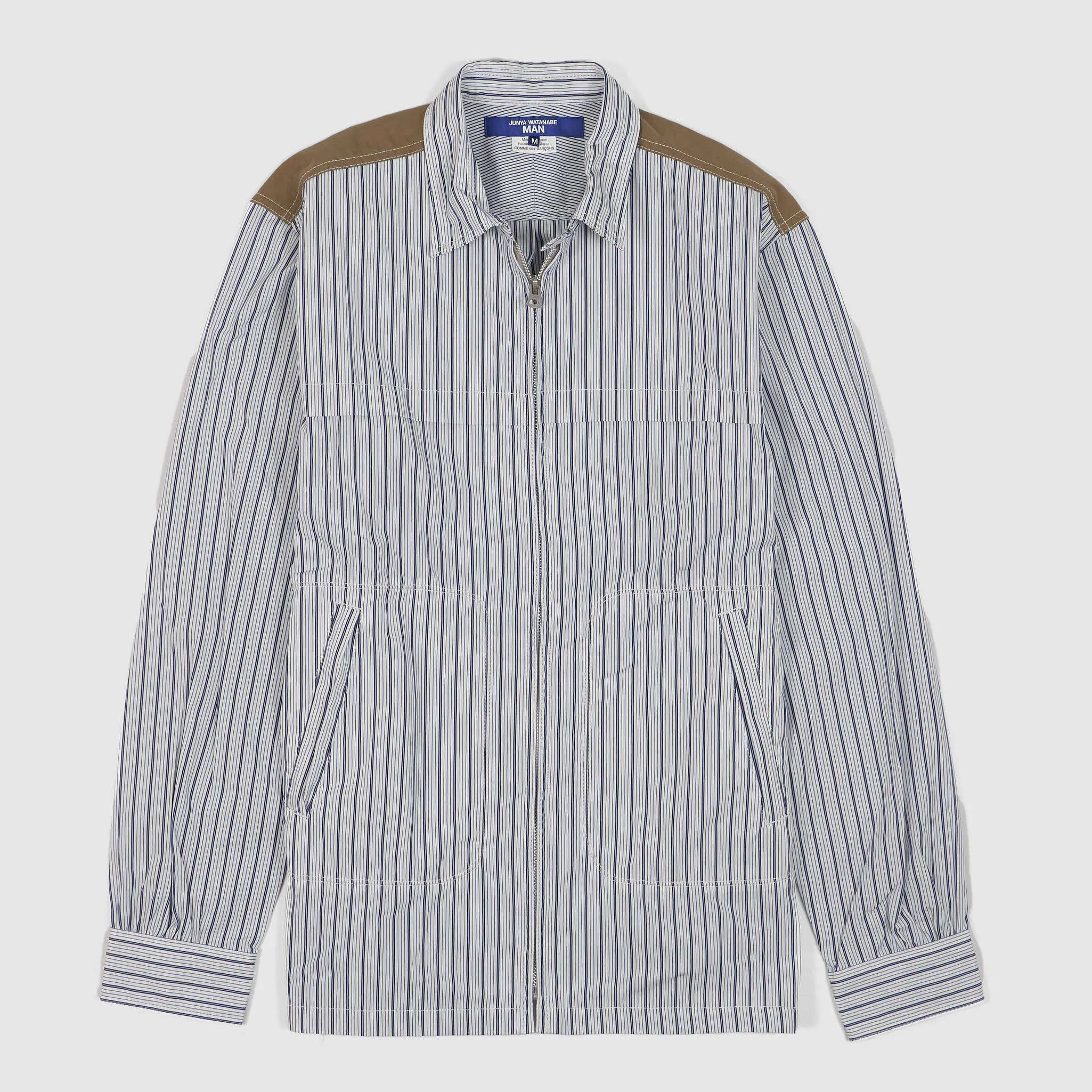Junya Watanabe MAN Striped Full Zip Overshirt Jacket sold by DeeCee style