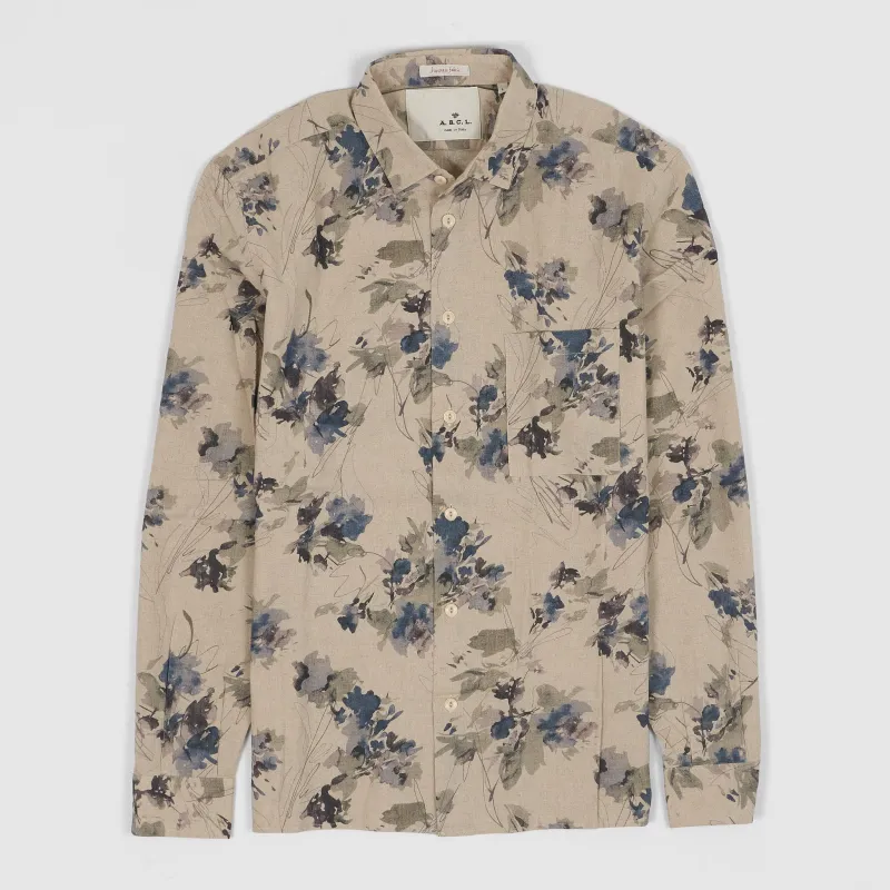 A.B.C.L. Long Sleeve Printed Linen Shirt sold by DeeCee style